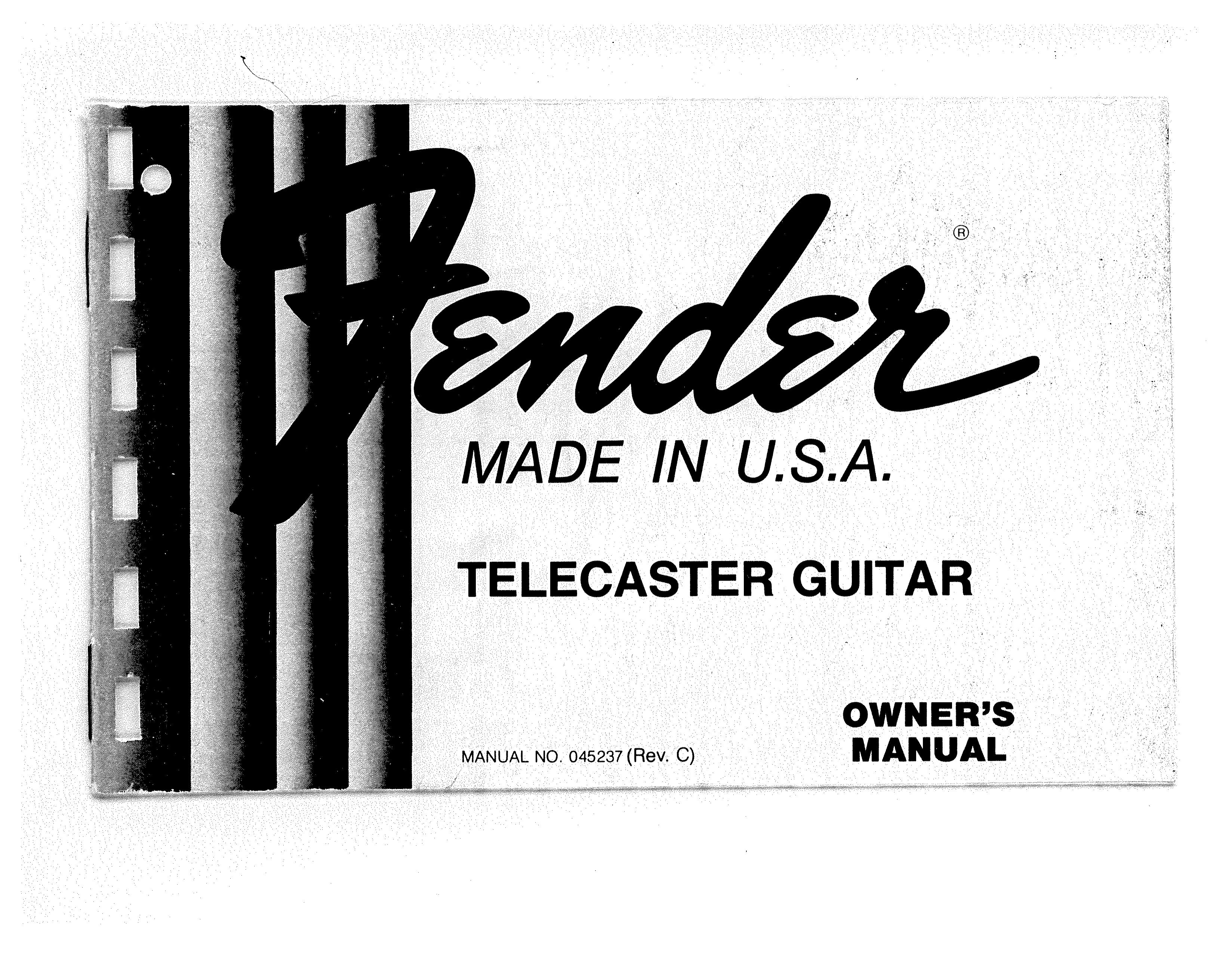 Fender Guitar Guitar User Manual