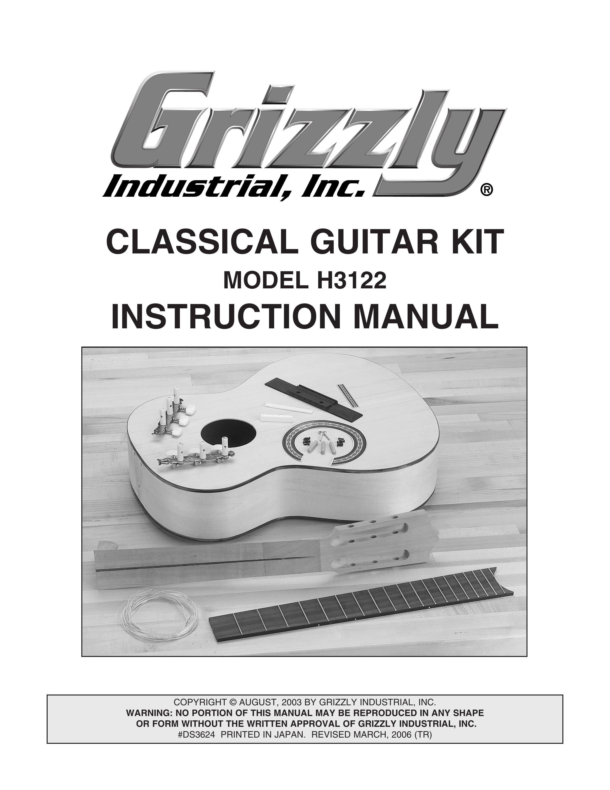 Grizzly H3122 Guitar User Manual