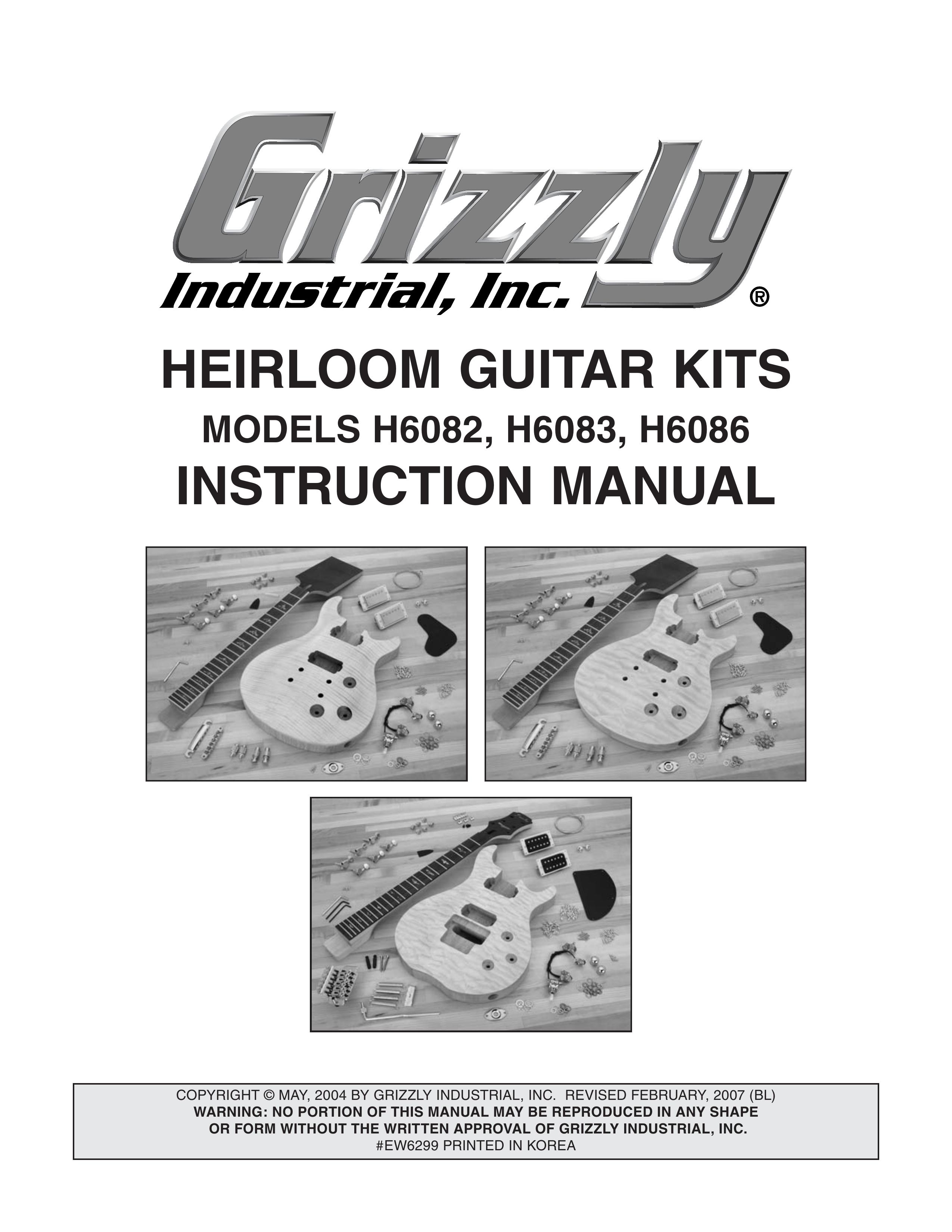 Grizzly H6082 Guitar User Manual