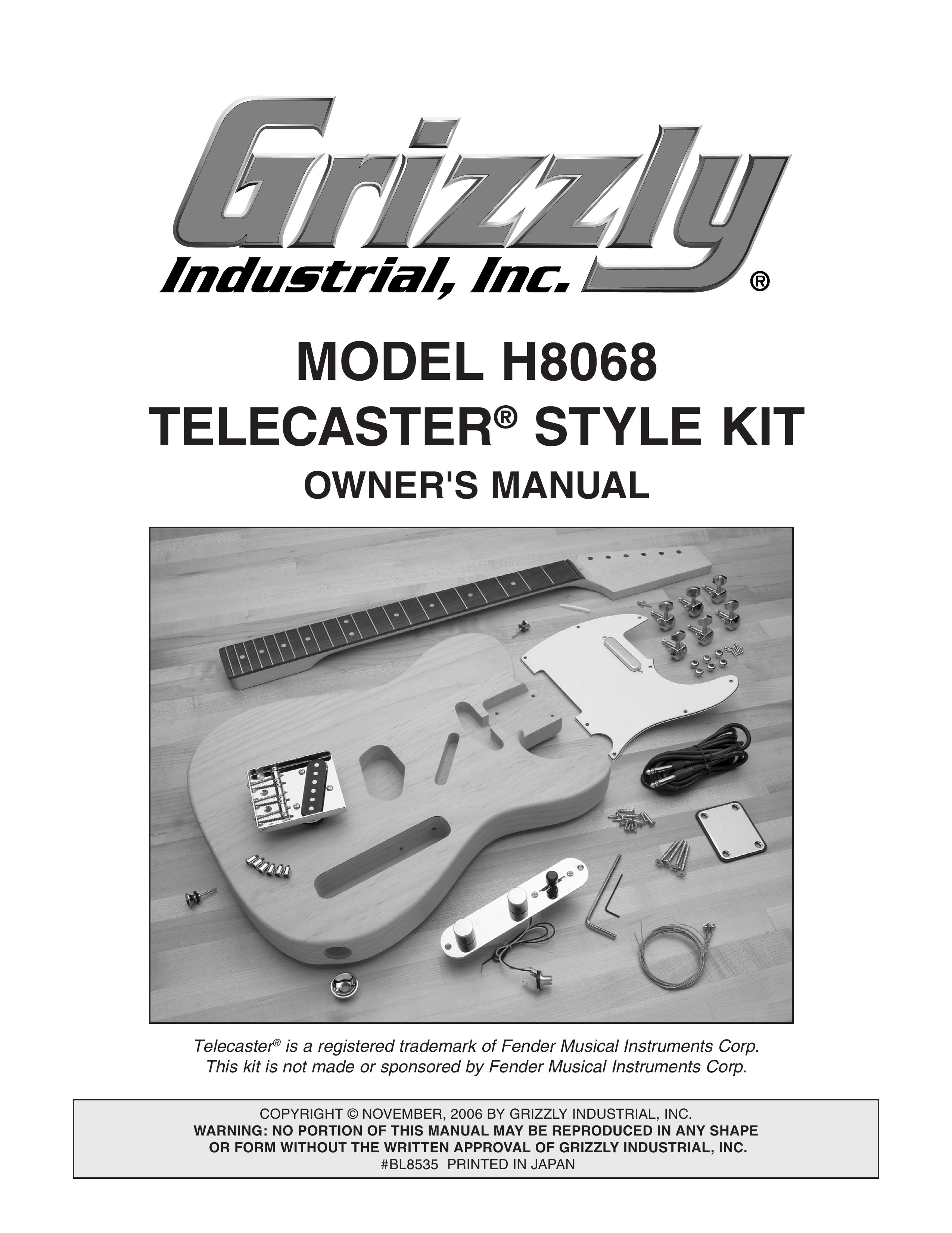 Grizzly H8068 Guitar User Manual