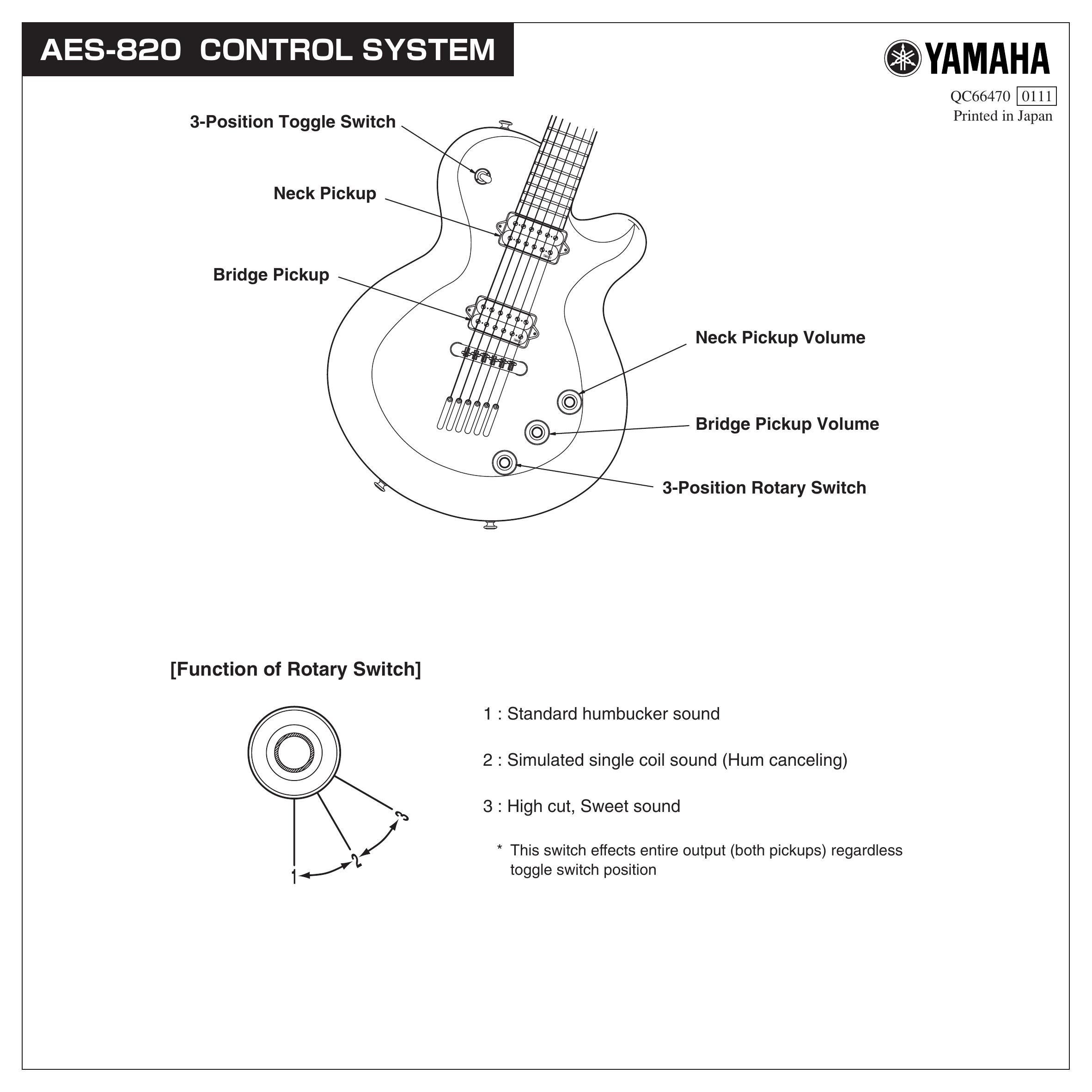 Yamaha AES-820 Guitar User Manual