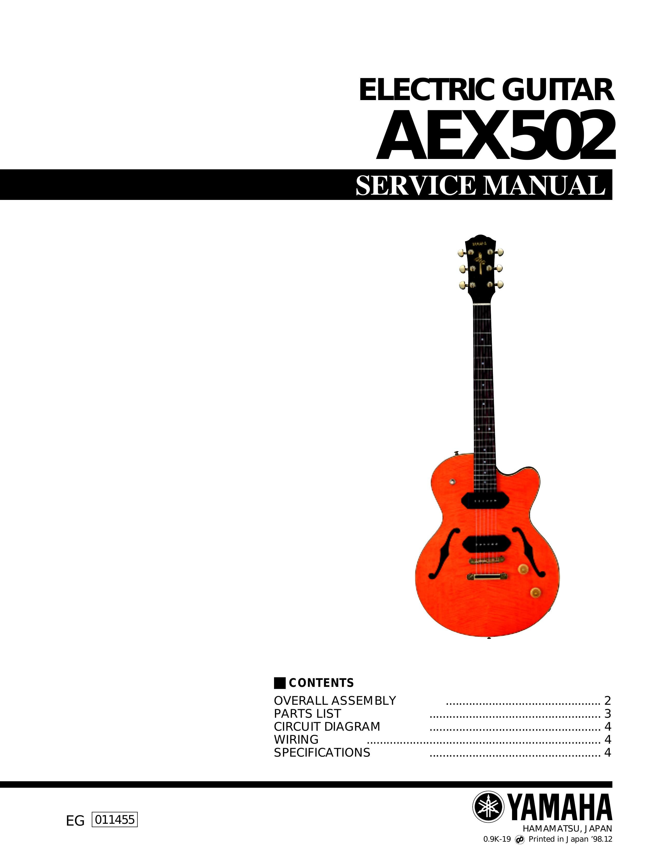 Yamaha AEX502 Guitar User Manual