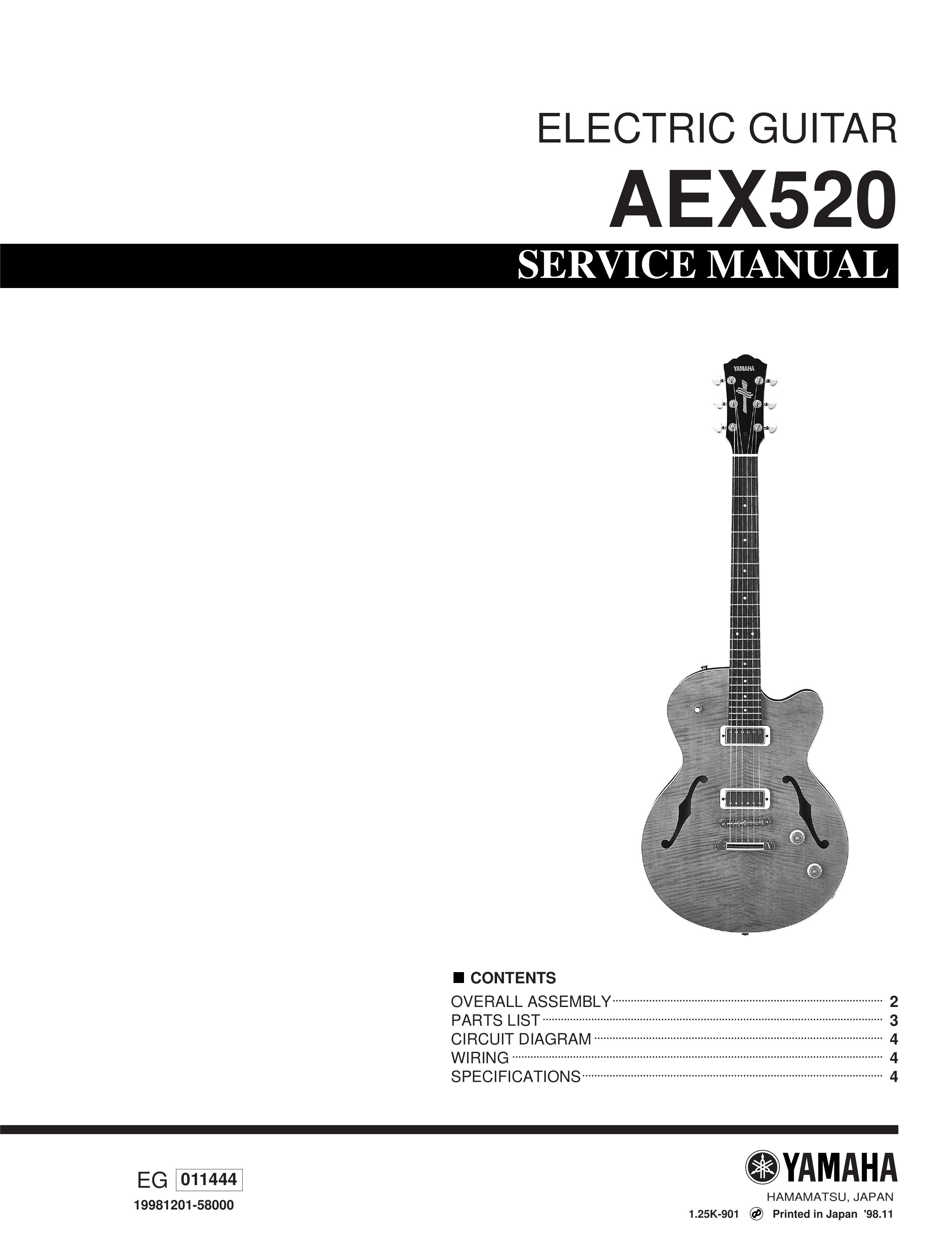 Yamaha AEX520 Guitar User Manual