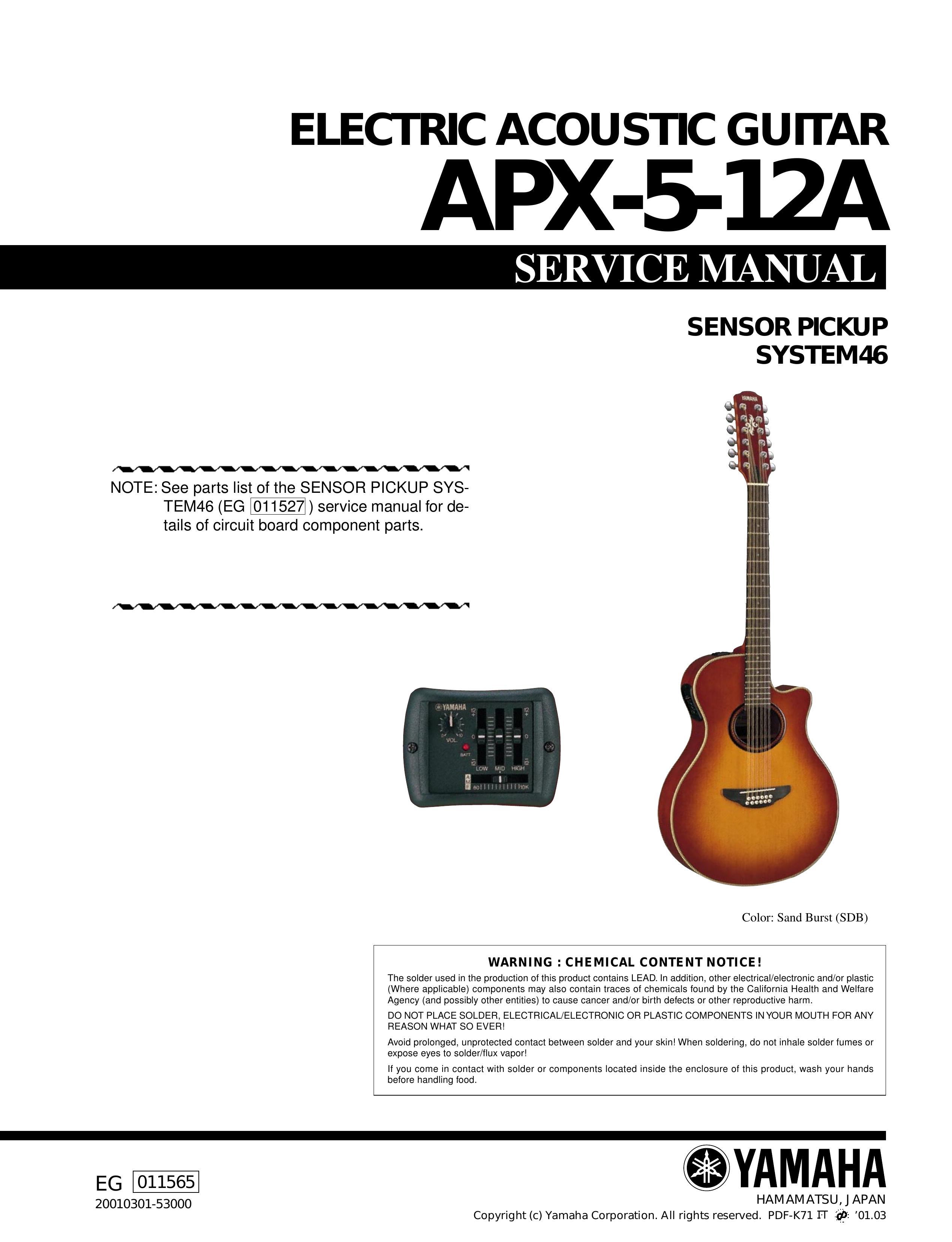 Yamaha APX-5-12A Guitar User Manual