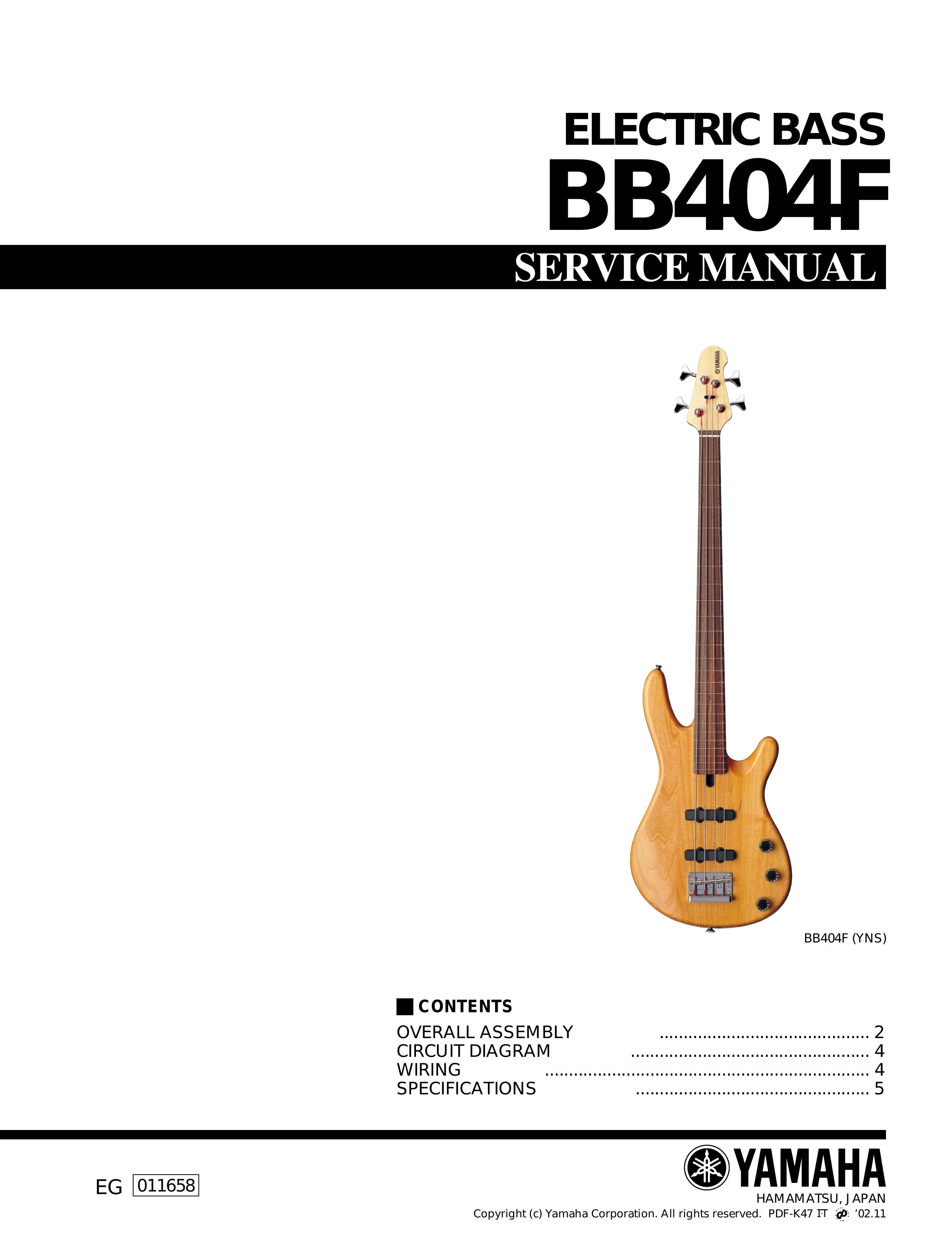 Yamaha bb404f Guitar User Manual