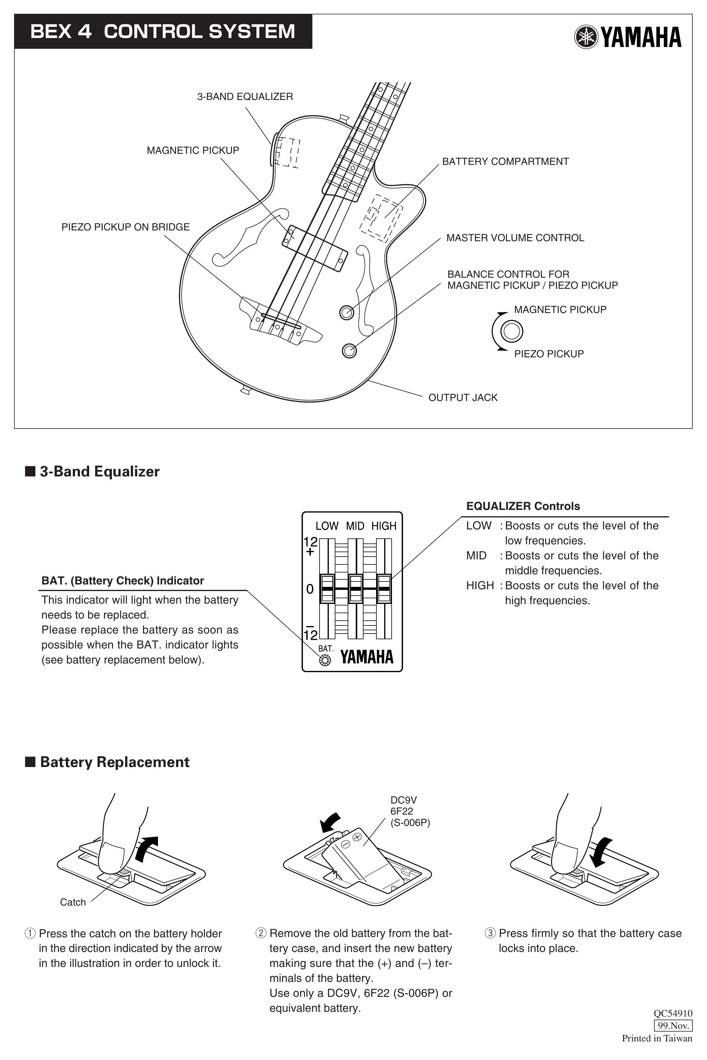 Yamaha BEX 4 Guitar User Manual