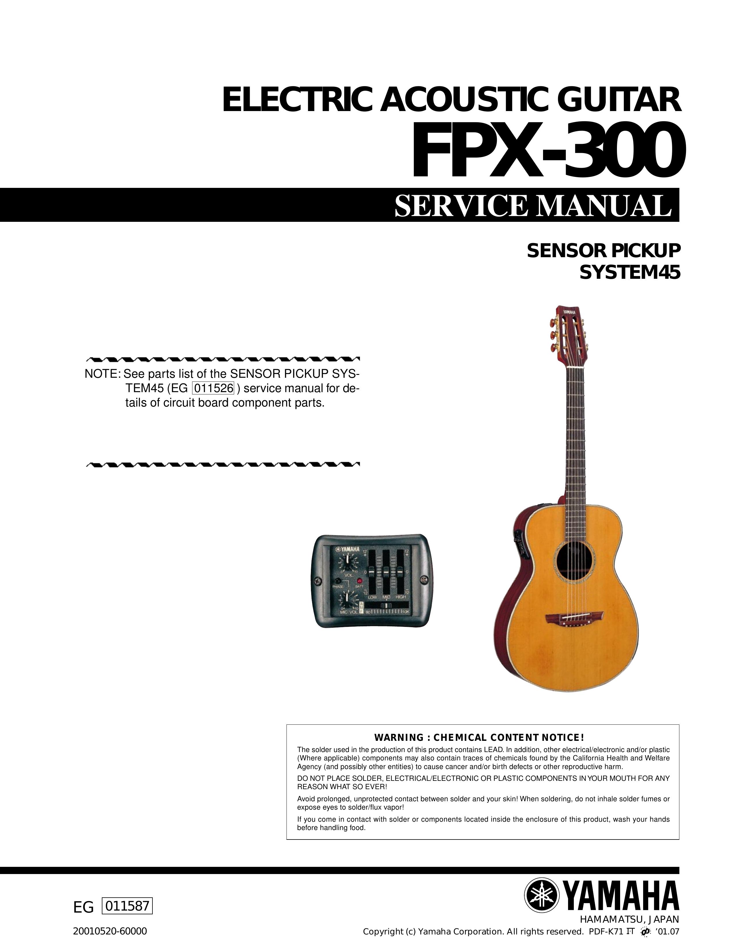 Yamaha Electric Acoustic Guitar Guitar User Manual