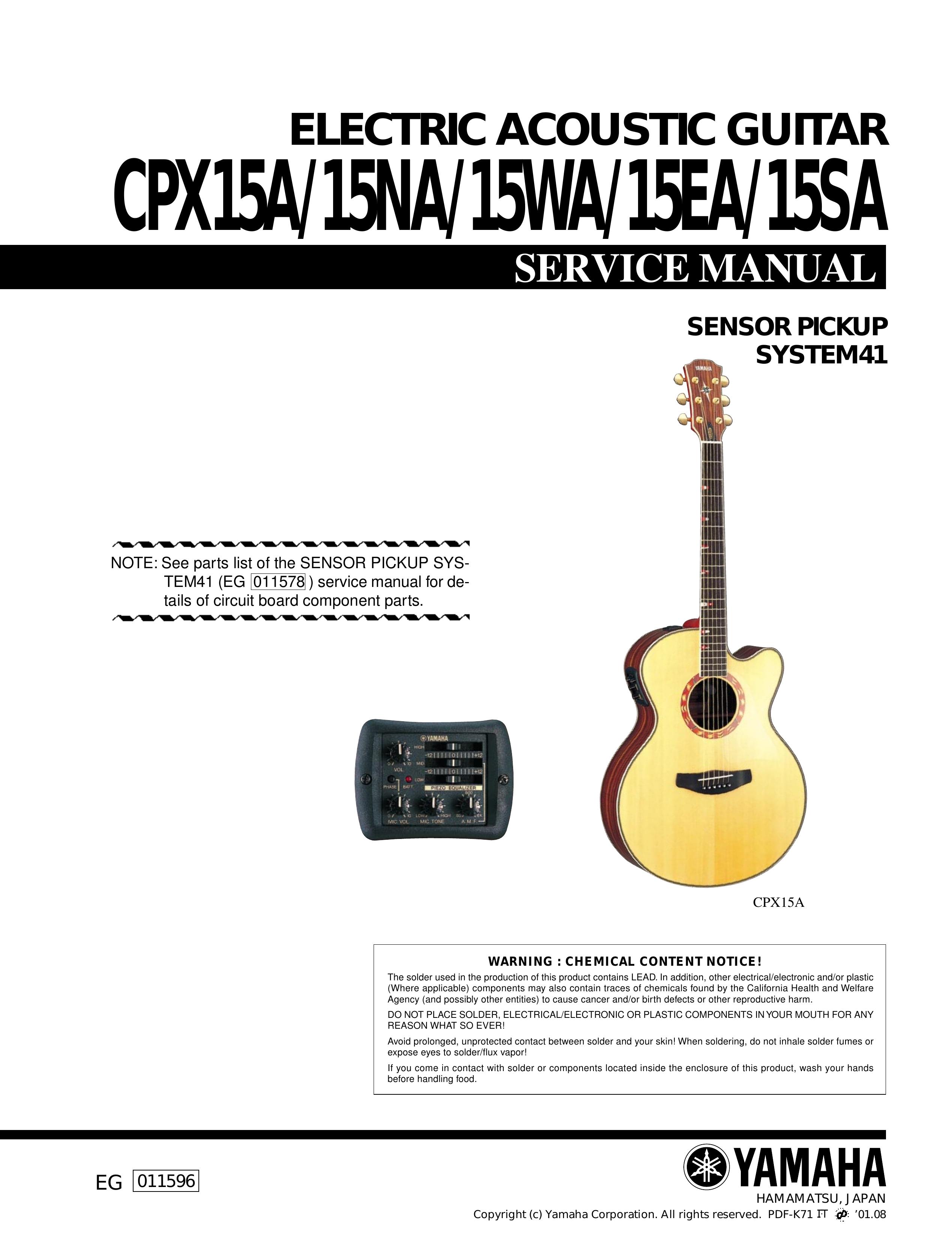 Yamaha electric aocustic guitar Guitar User Manual
