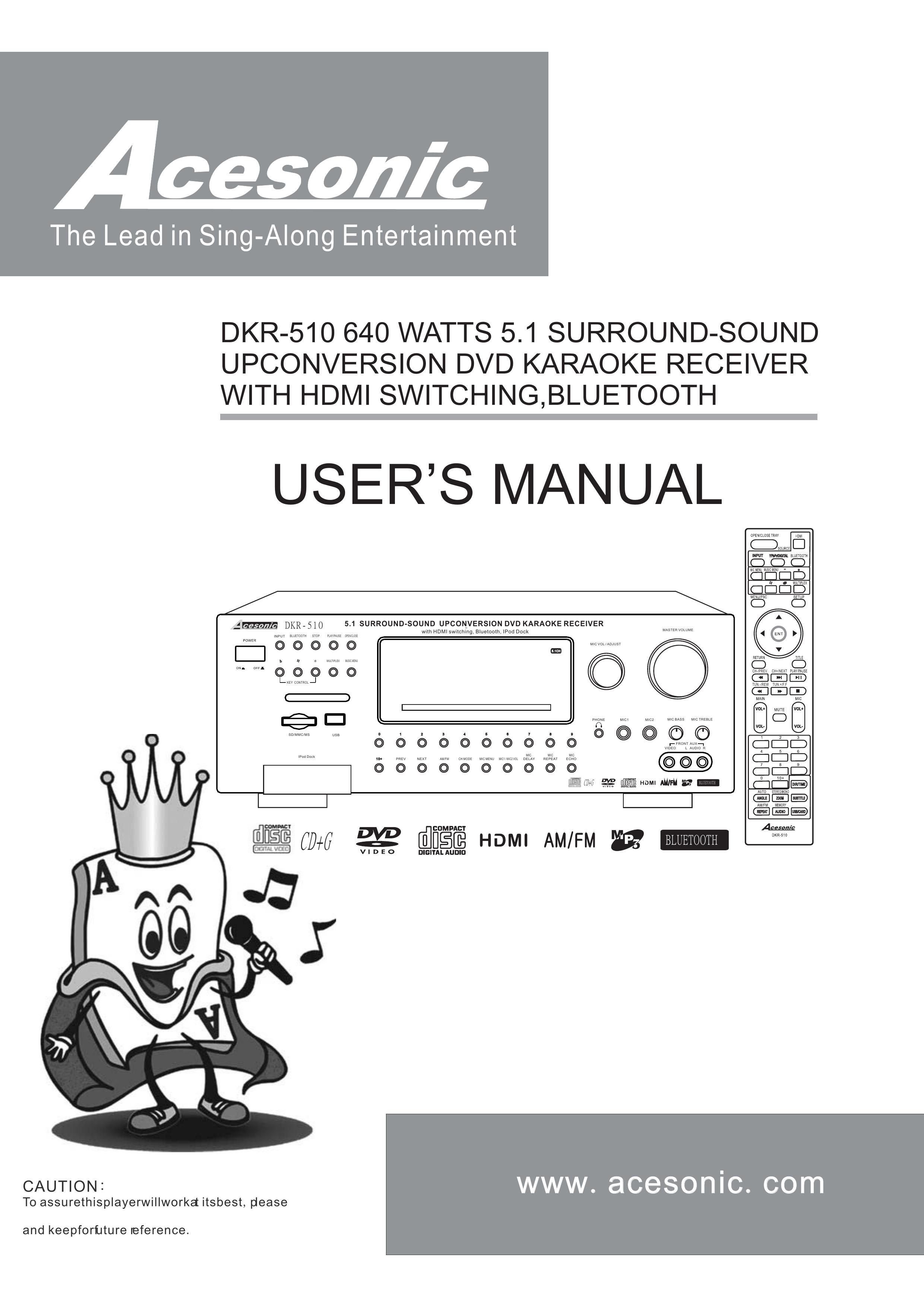 Acesonic DKR-510 Karaoke Machine User Manual