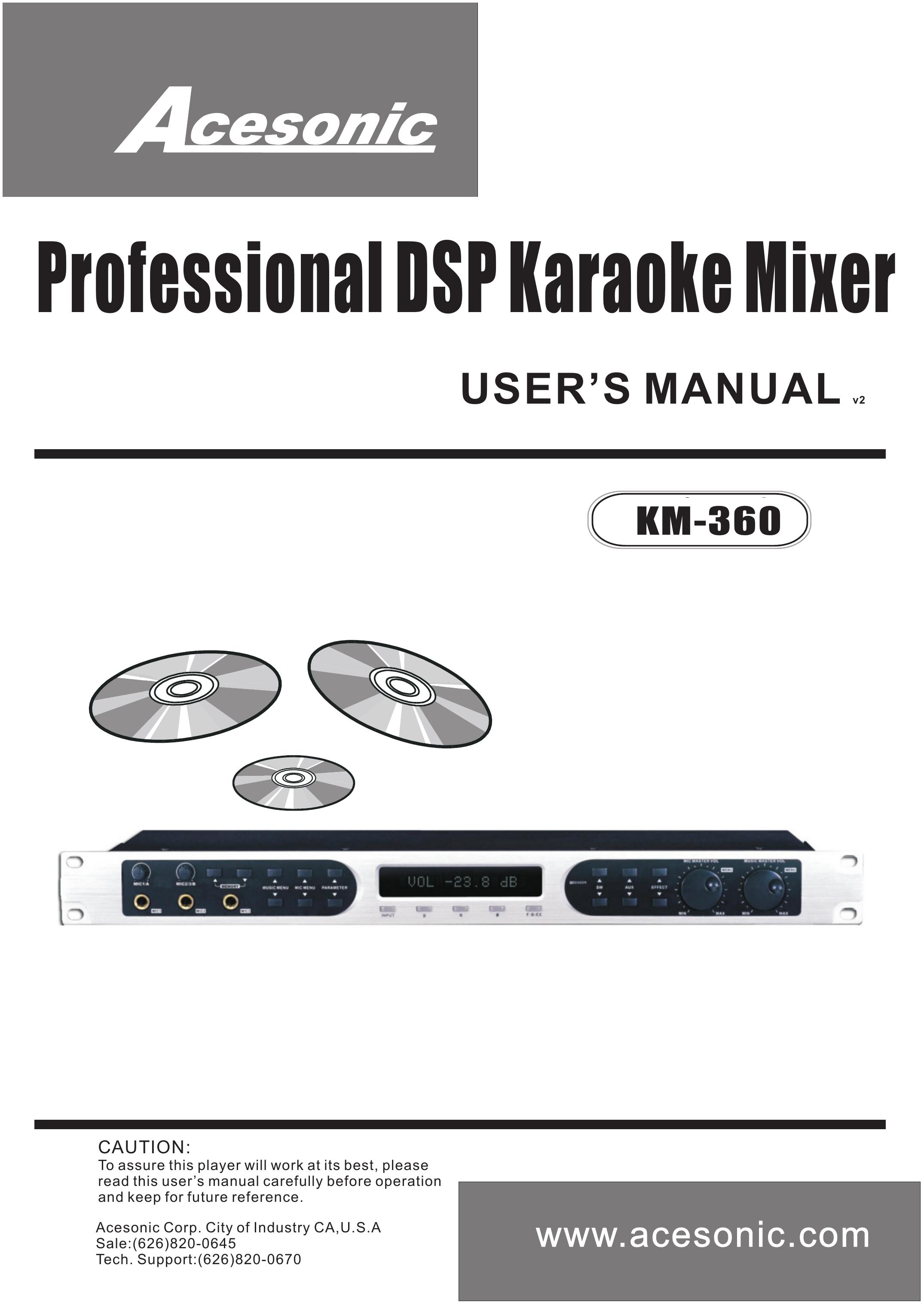 Acesonic KM-360 Karaoke Machine User Manual