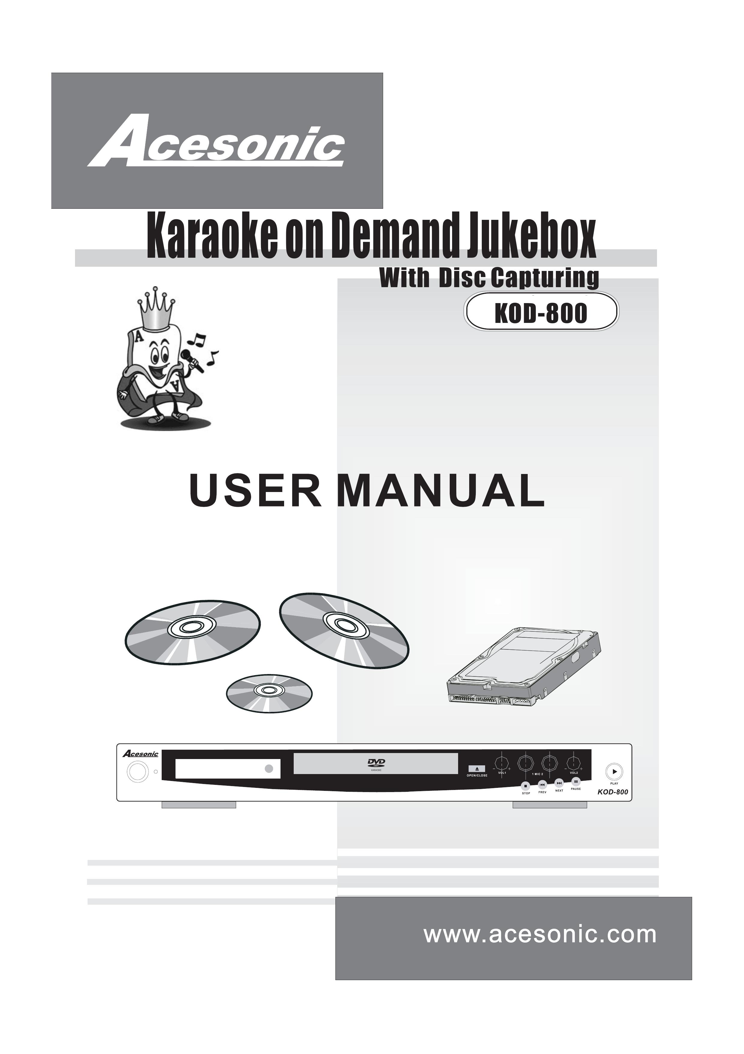 Acesonic KOD-800 Karaoke Machine User Manual