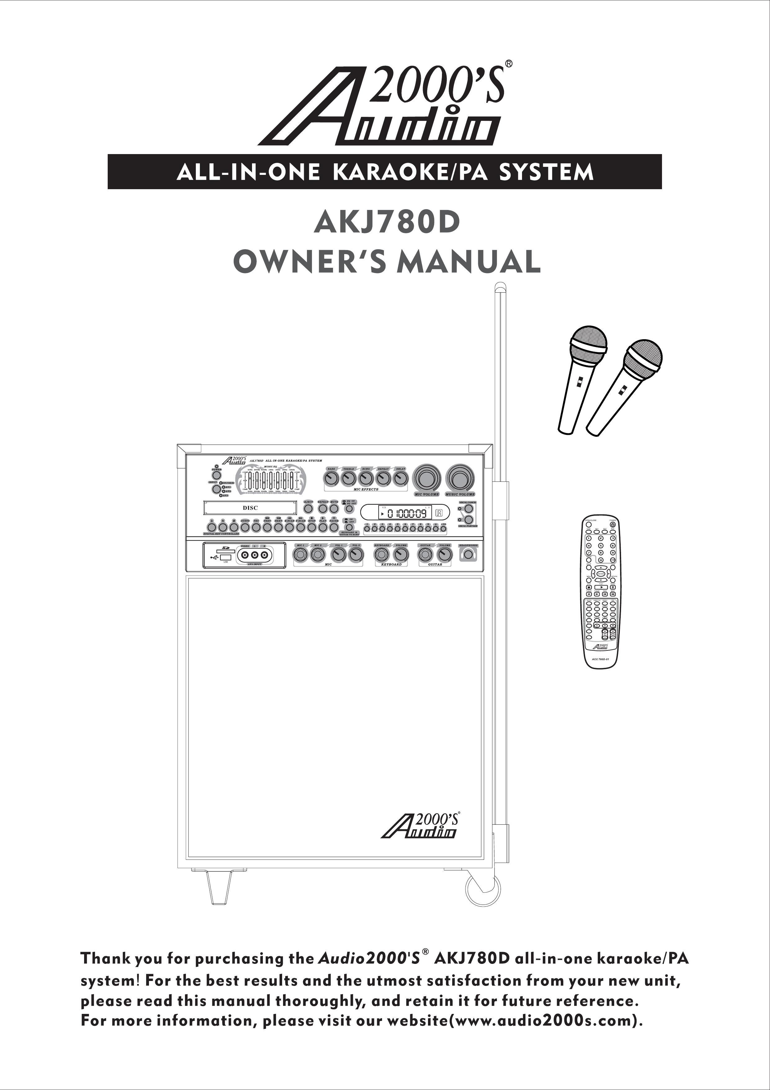 Audio2000's AKJ780D Karaoke Machine User Manual