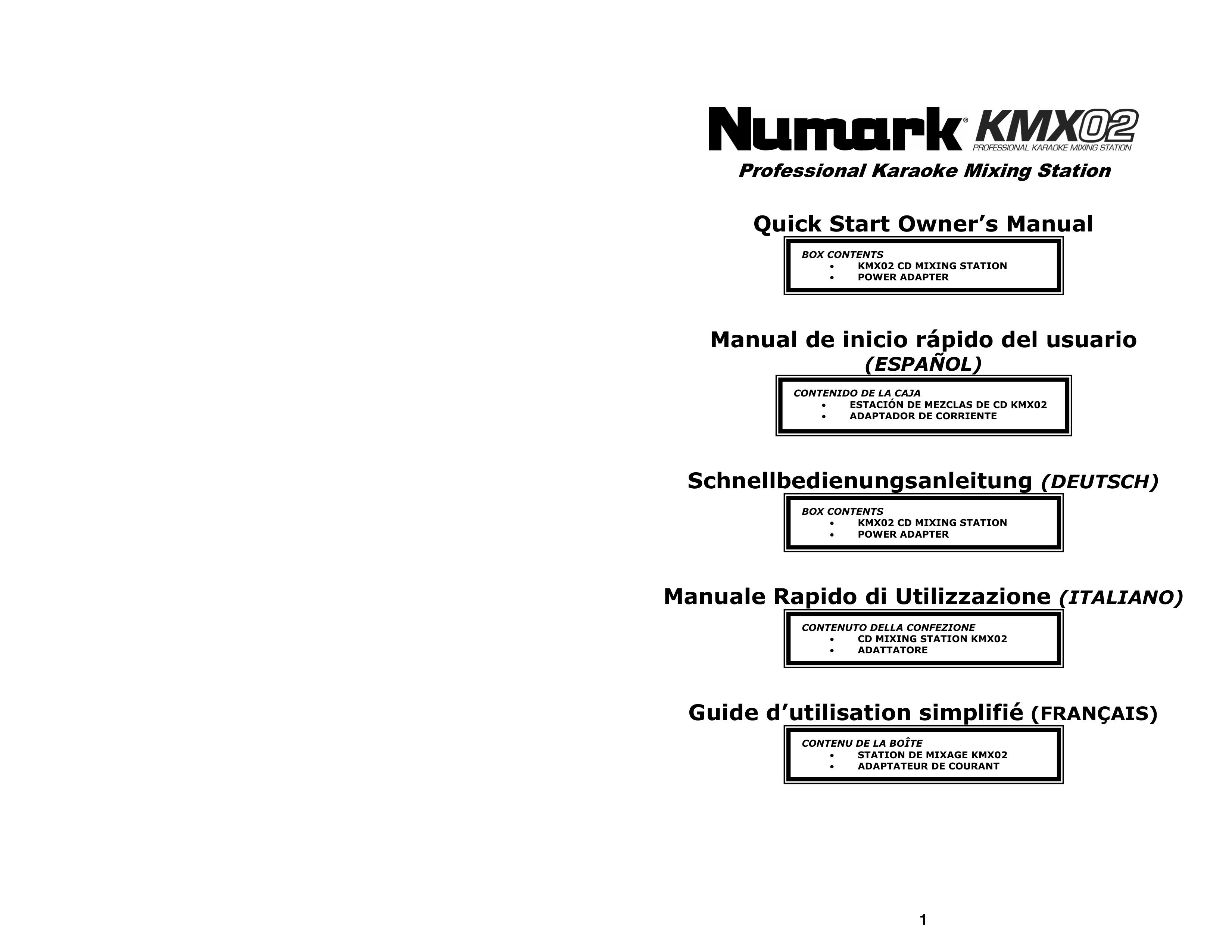 Numark Industries KMX02 Karaoke Machine User Manual