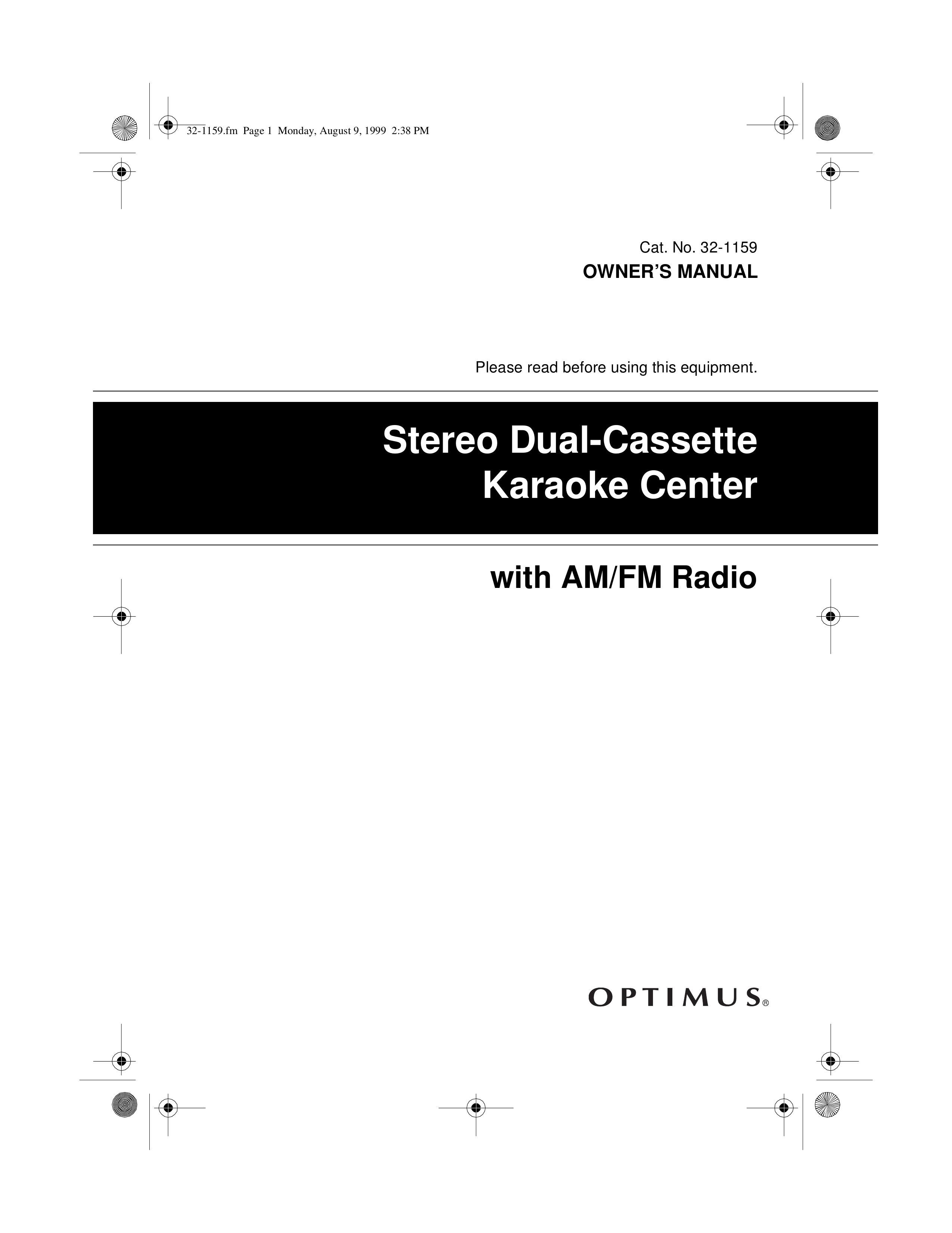 Optimus 32-1159 Karaoke Machine User Manual