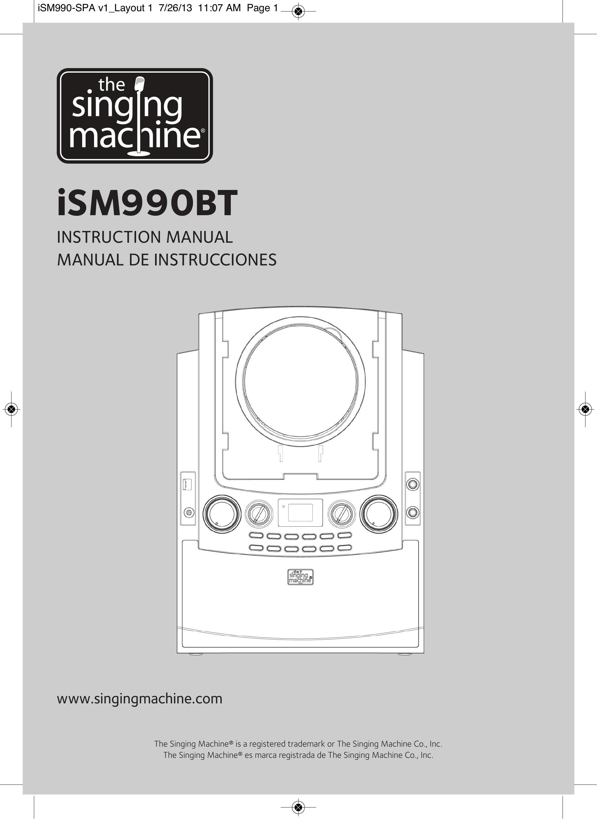 The Singing Machine iSM990BT Karaoke Machine User Manual