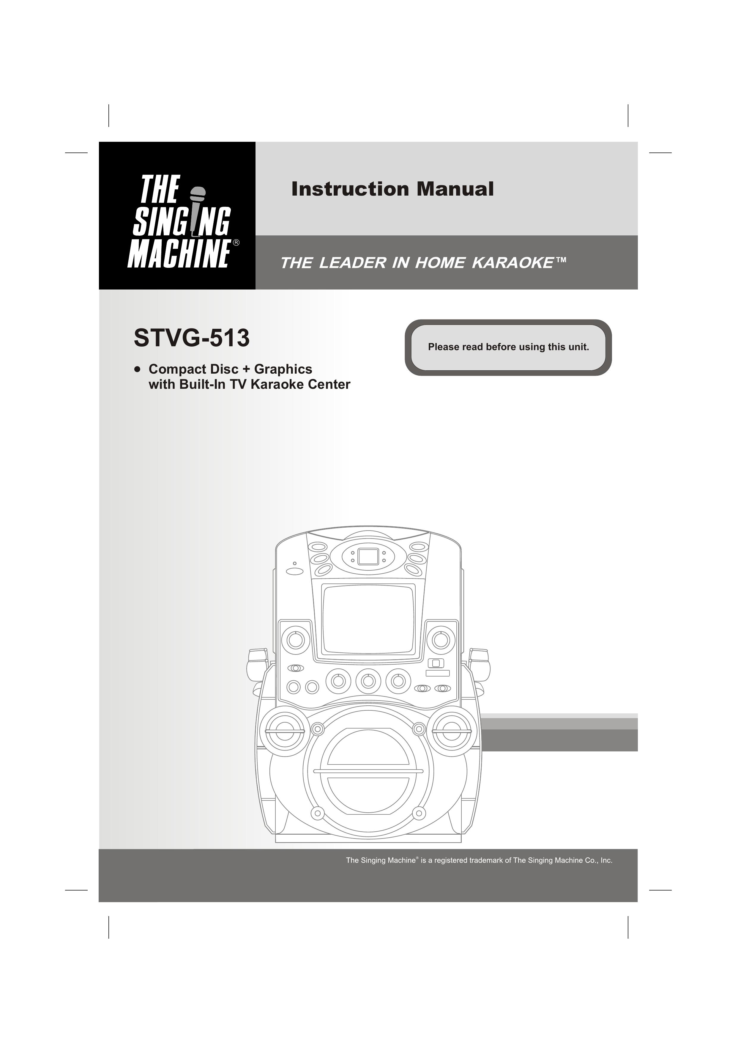 The Singing Machine STVG-513 Karaoke Machine User Manual