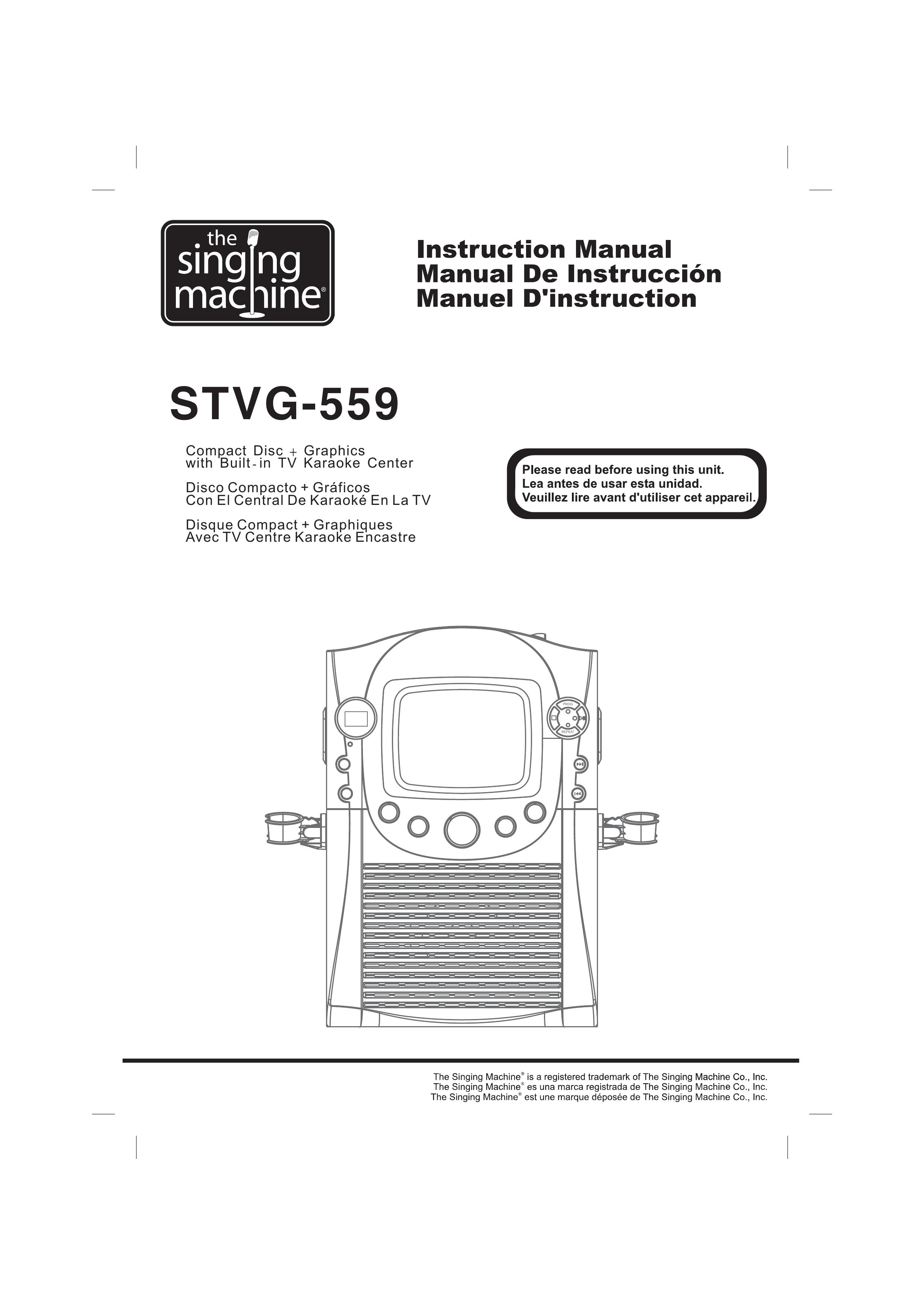 The Singing Machine STVG-559 Karaoke Machine User Manual
