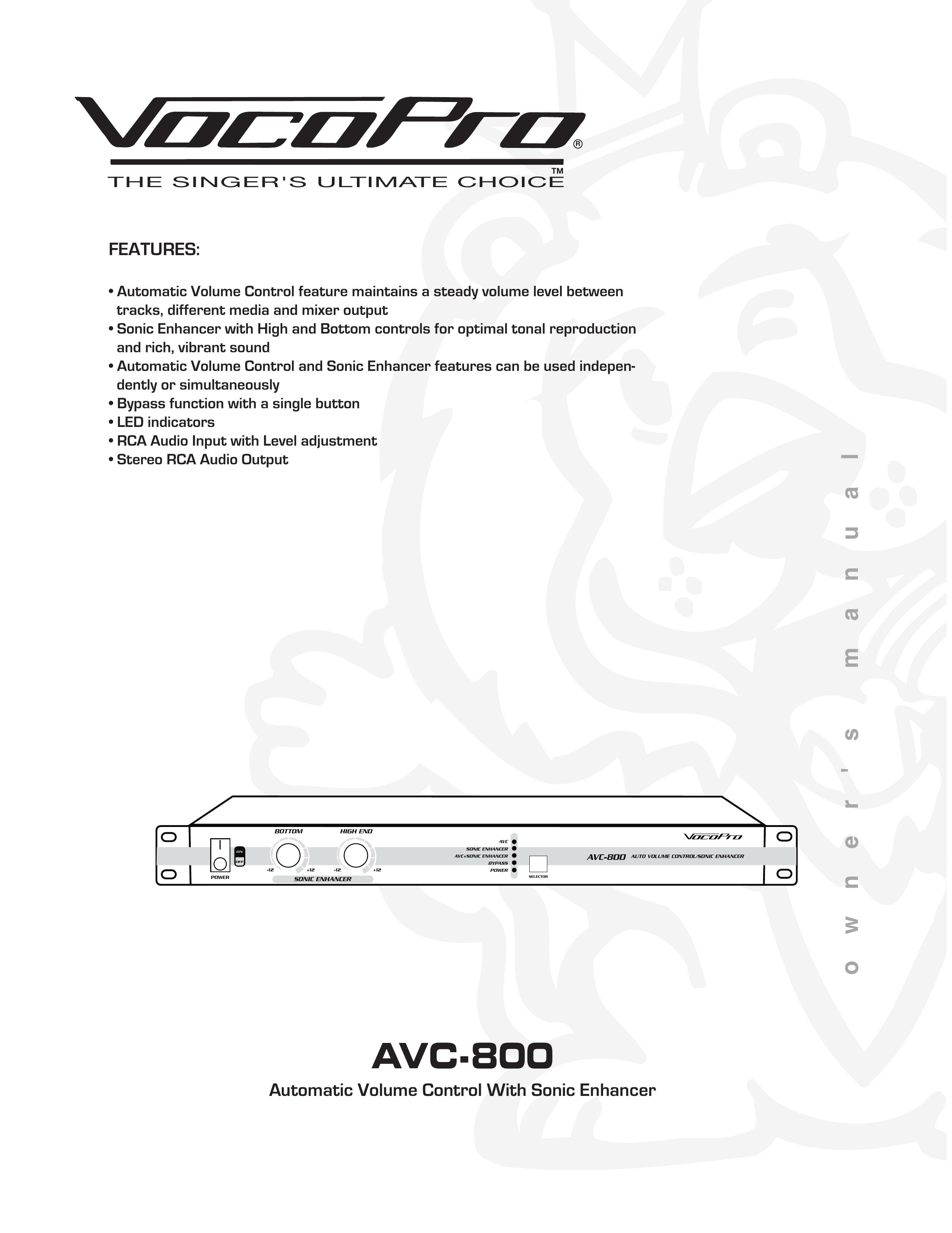 VocoPro AVC-800 Karaoke Machine User Manual