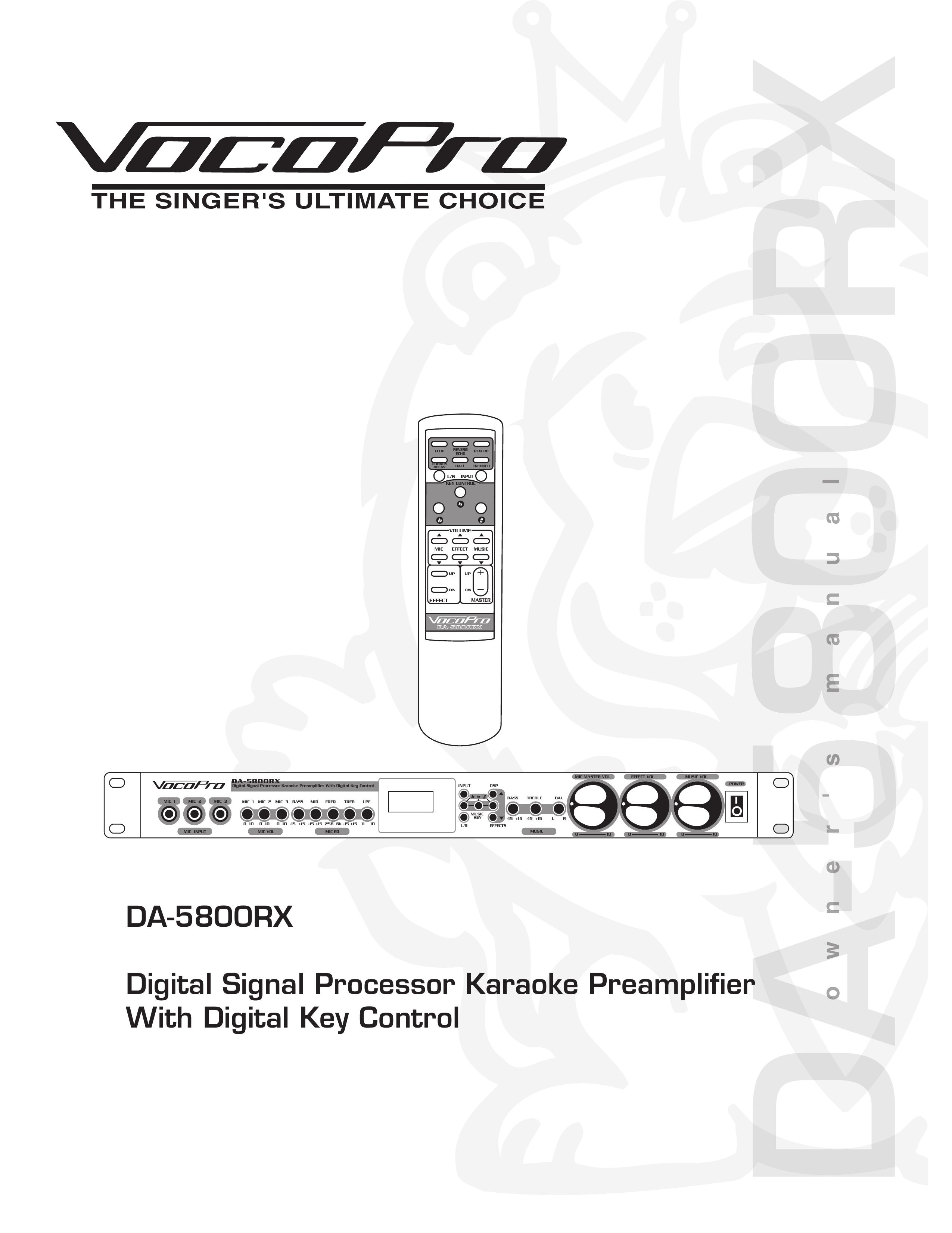 VocoPro DA-5800RX Karaoke Machine User Manual