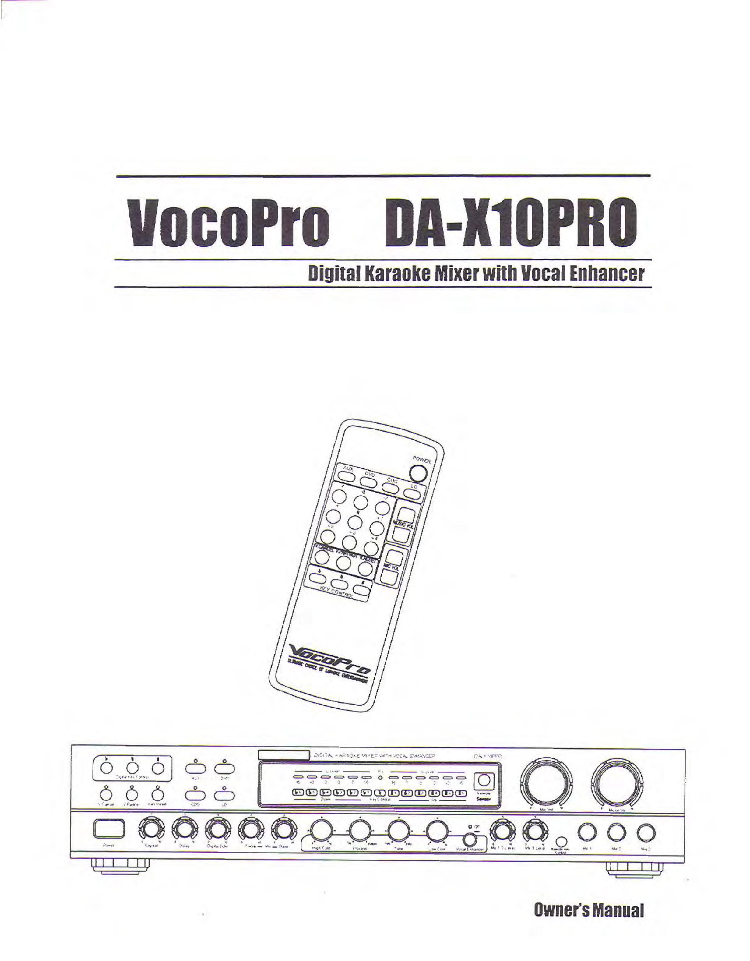 VocoPro da-x10pro Karaoke Machine User Manual