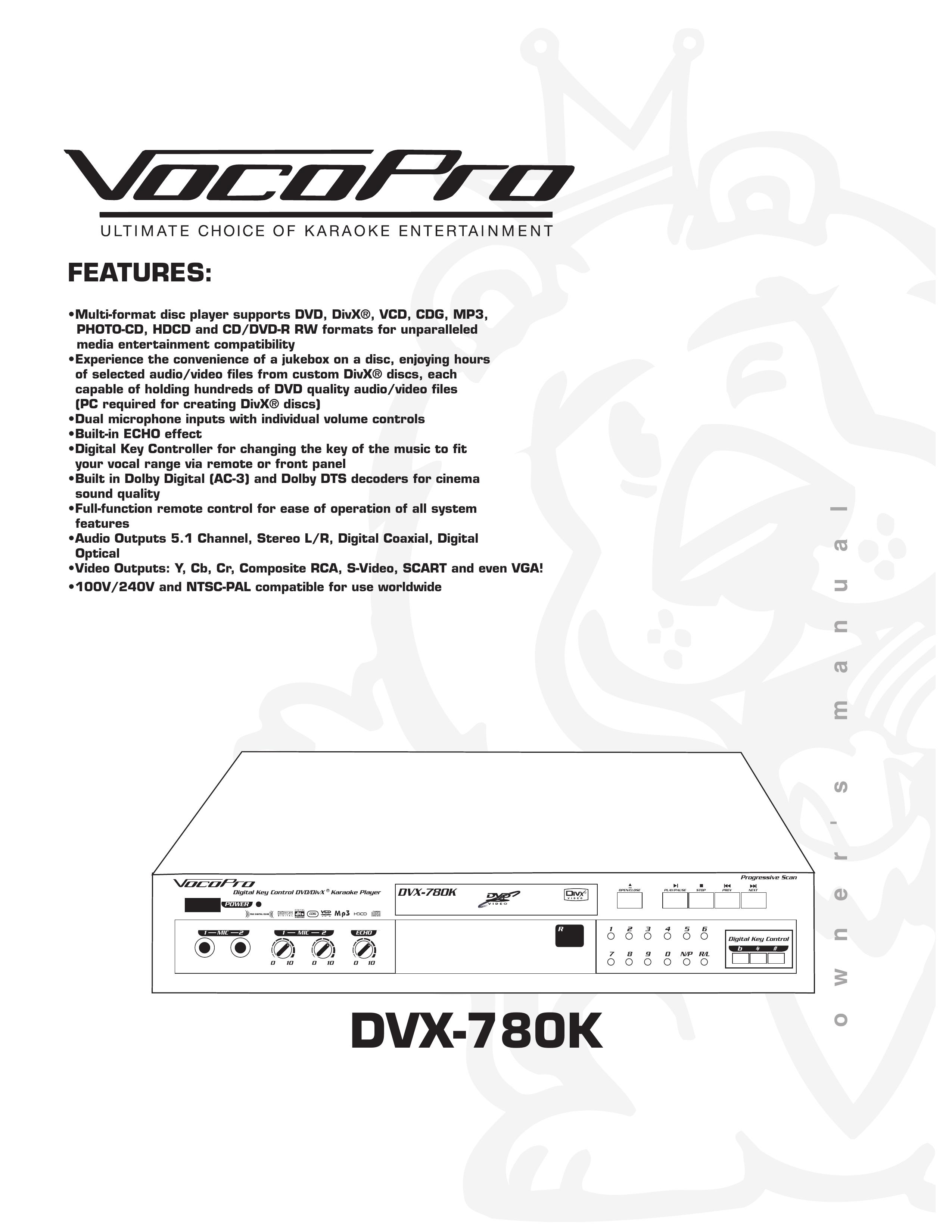 VocoPro DVX-780K Karaoke Machine User Manual