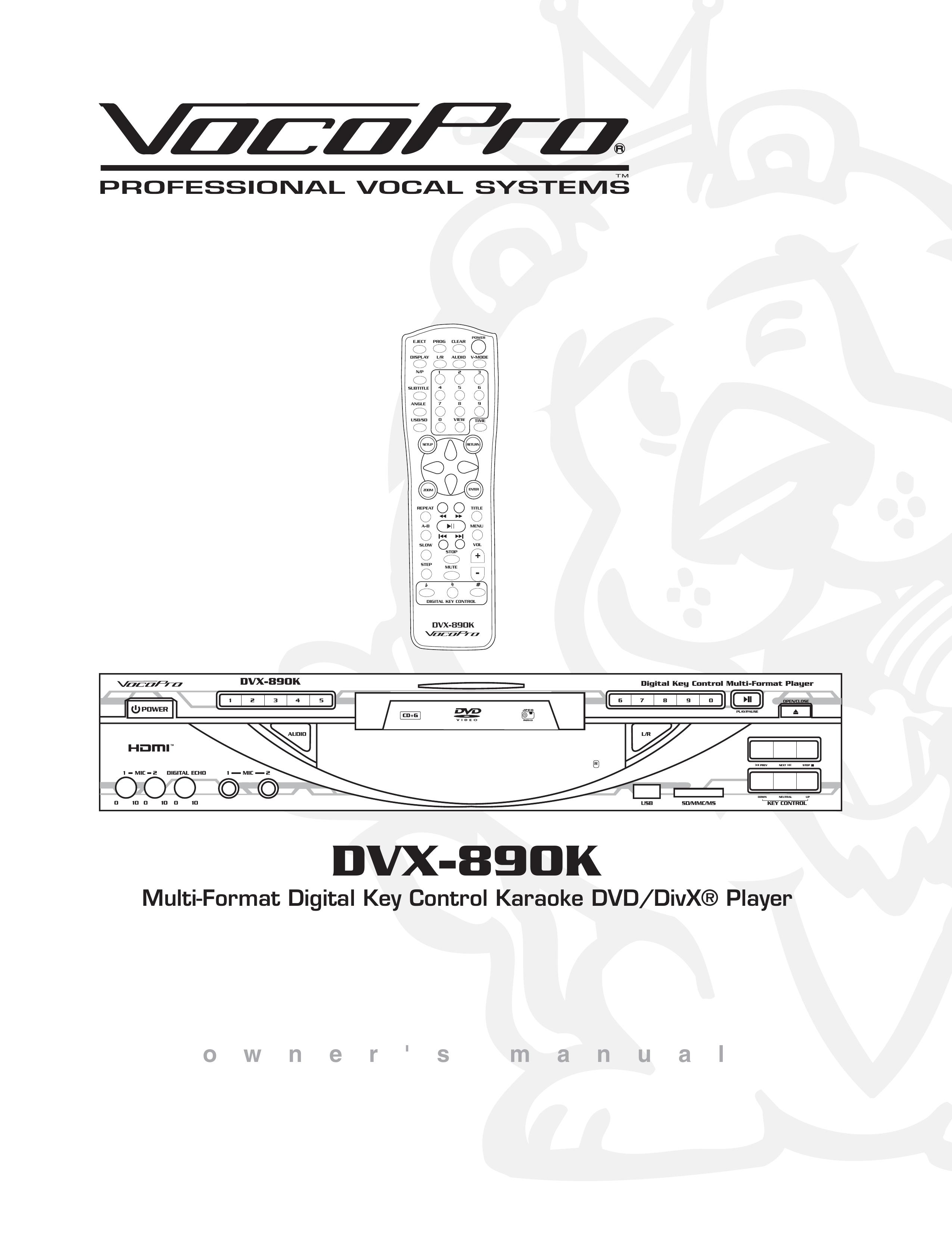 VocoPro DVX-890k Karaoke Machine User Manual