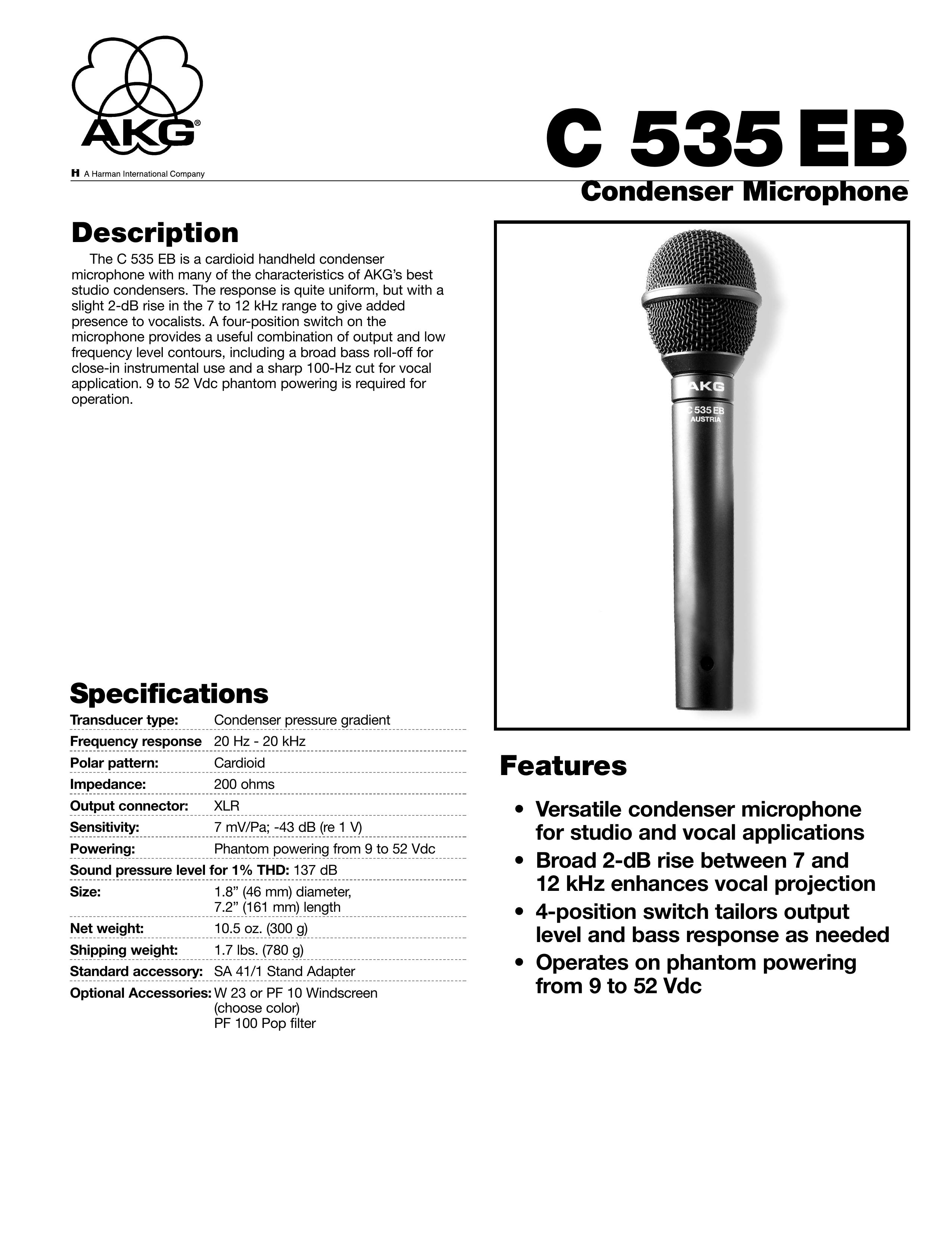 AKG Acoustics C 535 EB Microphone User Manual