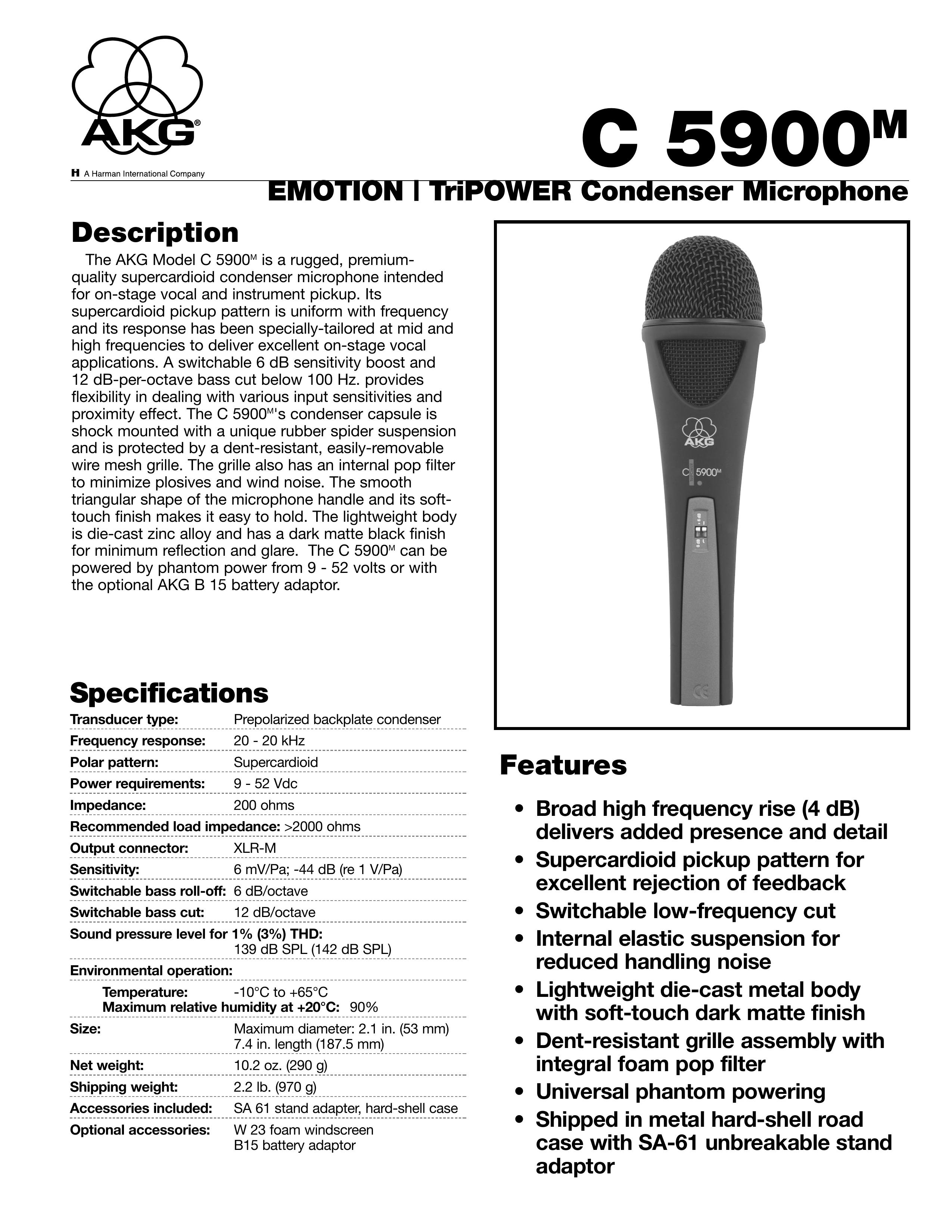 AKG Acoustics C 5900M Microphone User Manual
