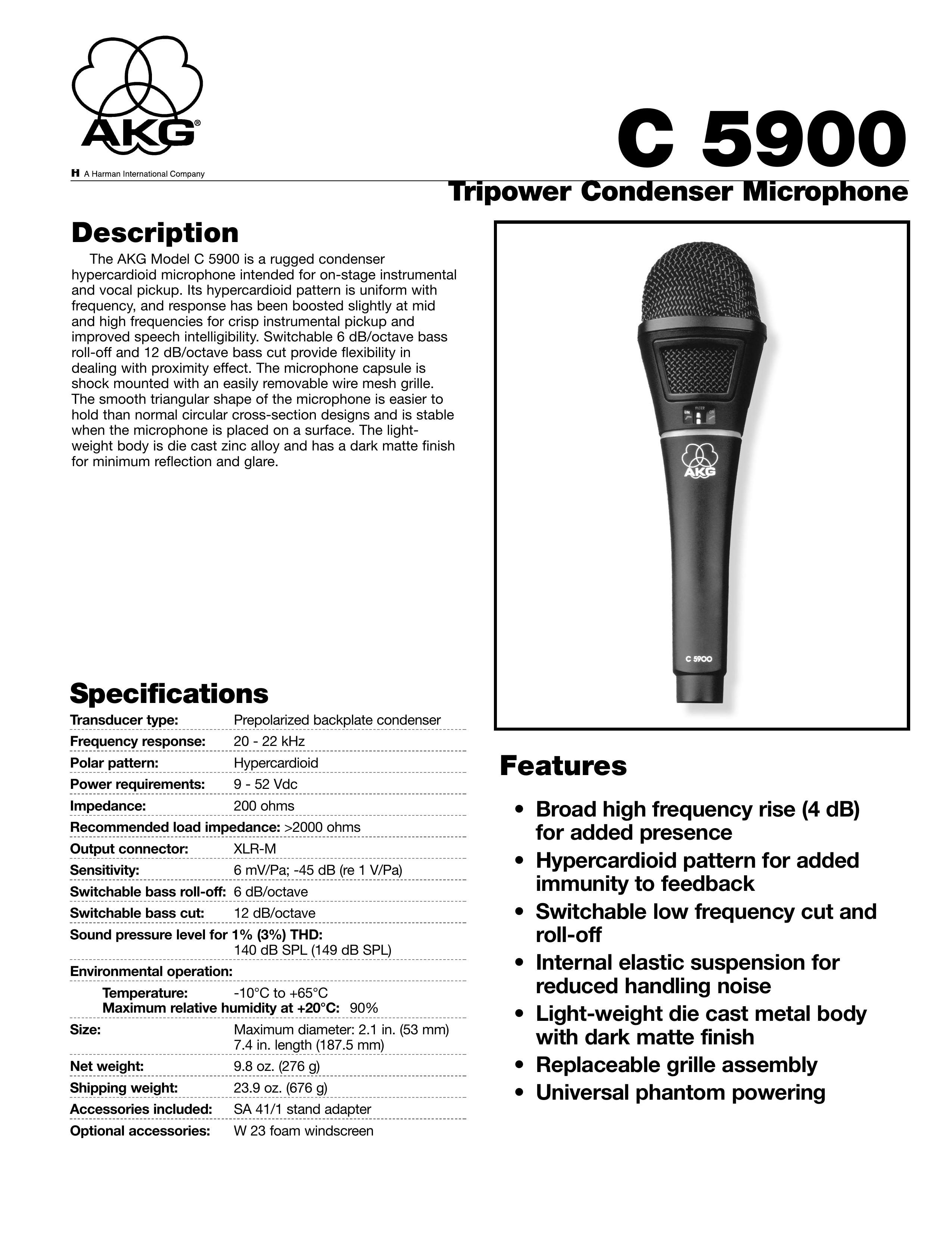 AKG Acoustics C5900 Microphone User Manual