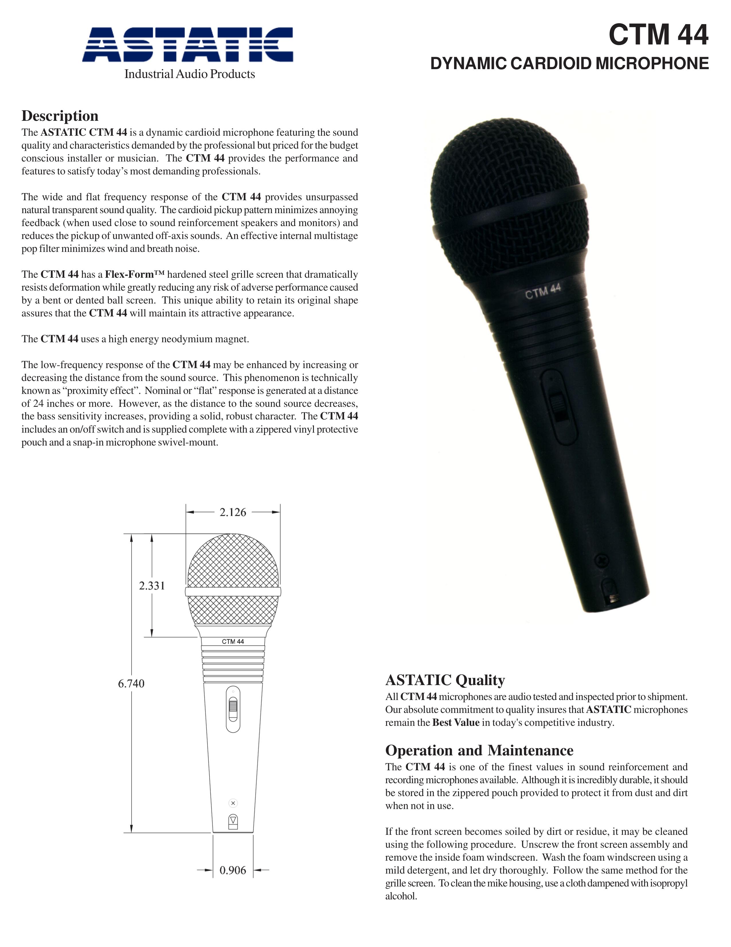 Astatic CTM 44 Microphone User Manual