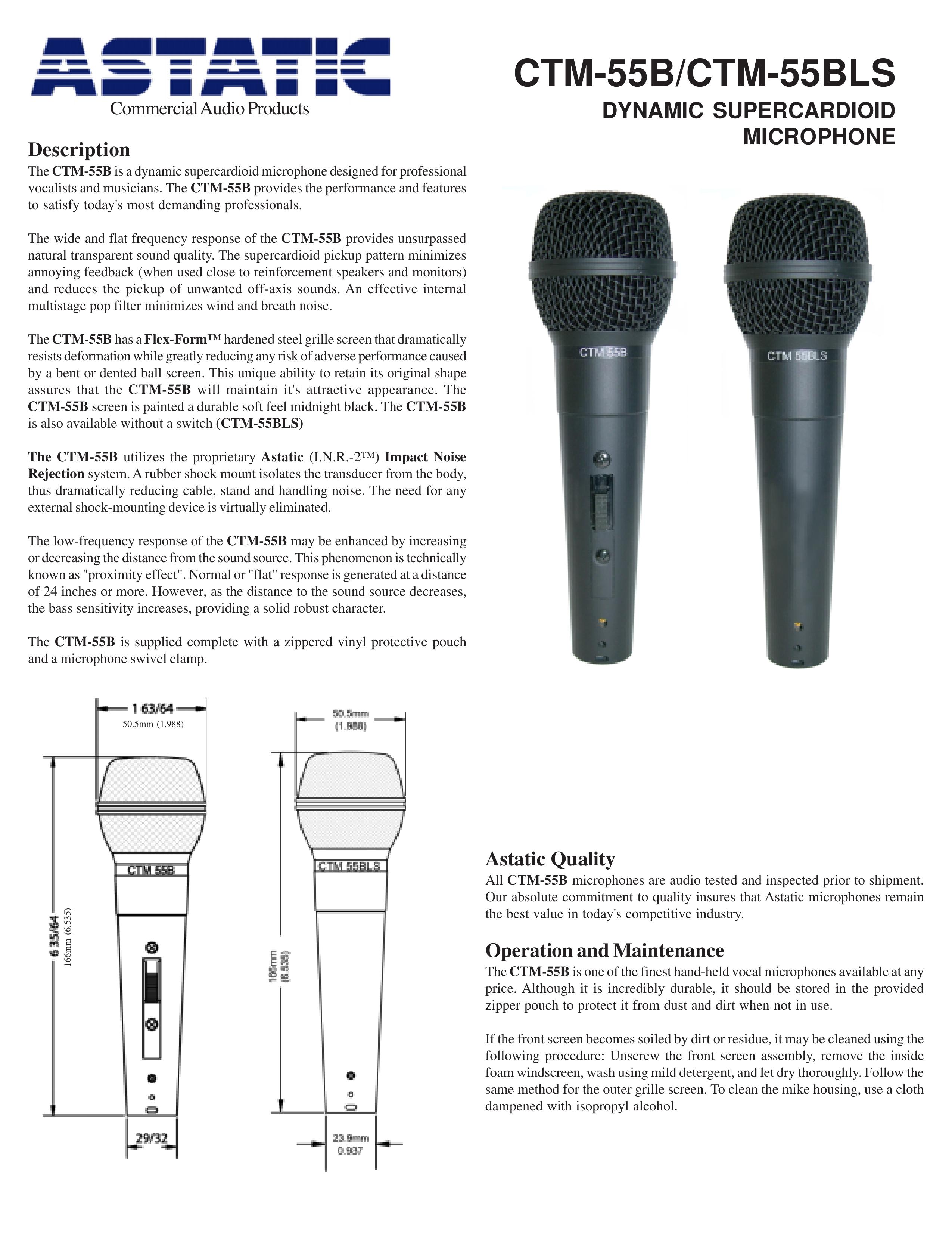 Astatic CTM-55BLS Microphone User Manual