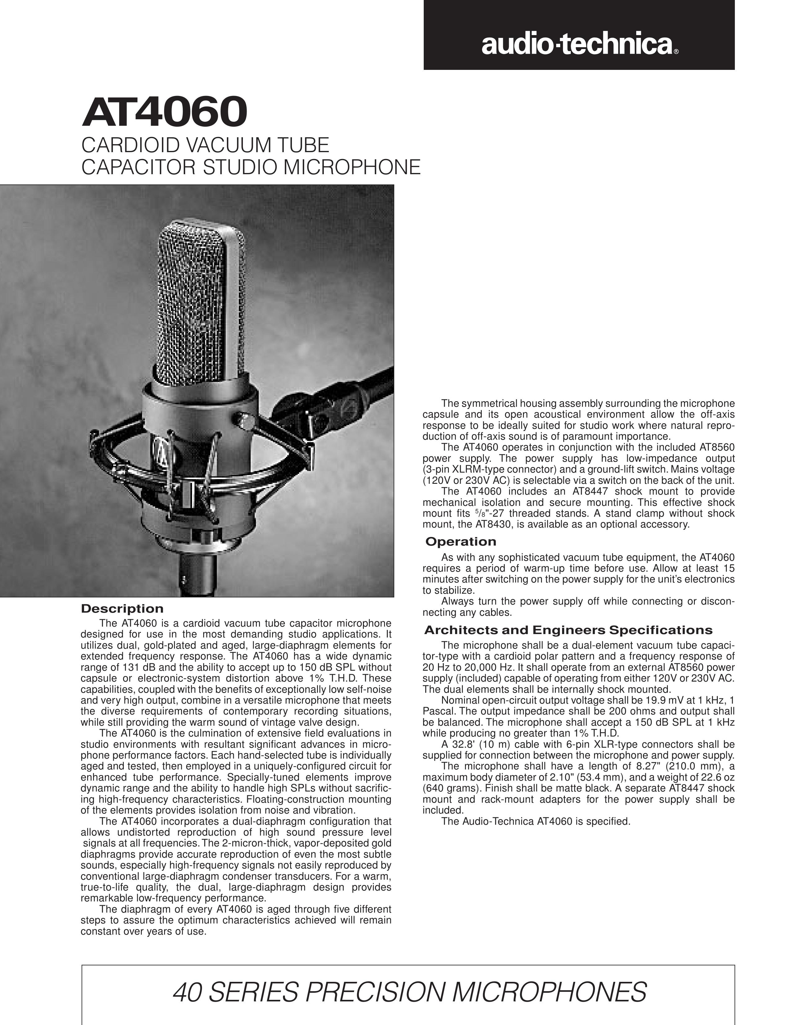 Audio-Technica AT 4060 Microphone User Manual