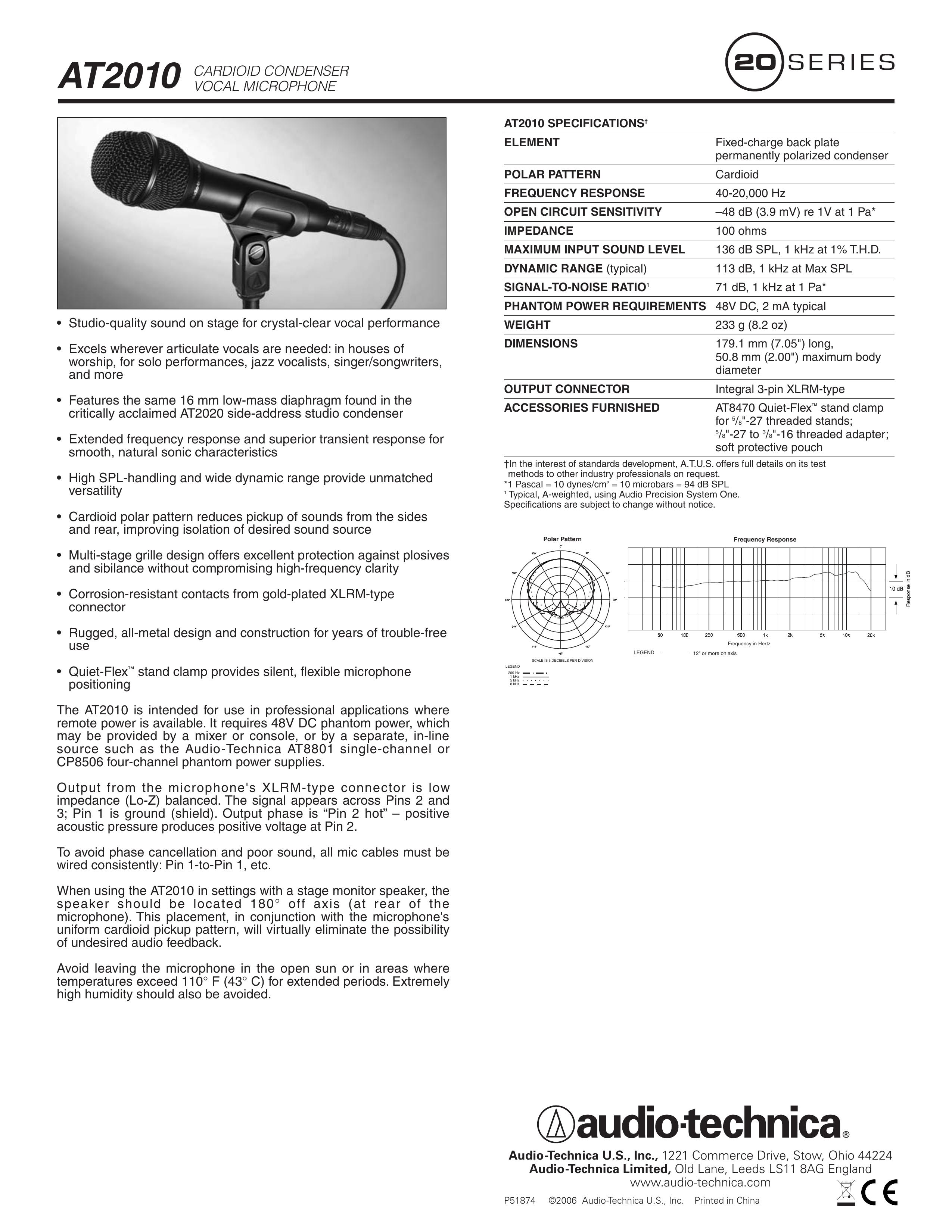 Audio-Technica AT2010 Microphone User Manual