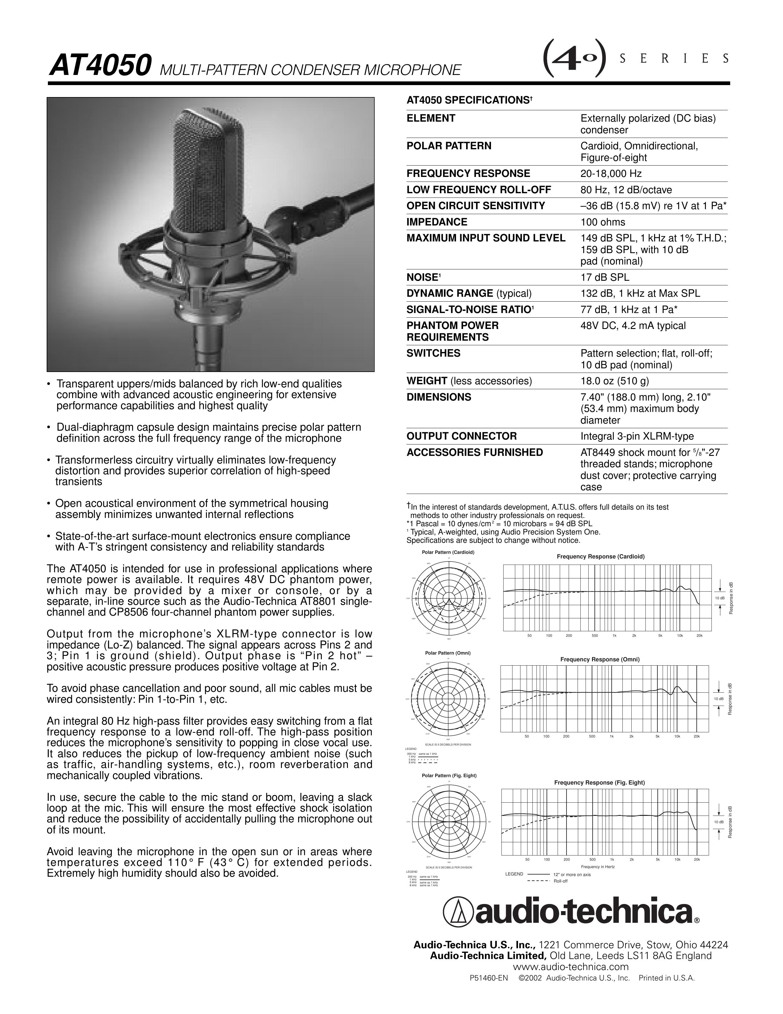 Audio-Technica AT4050 Microphone User Manual