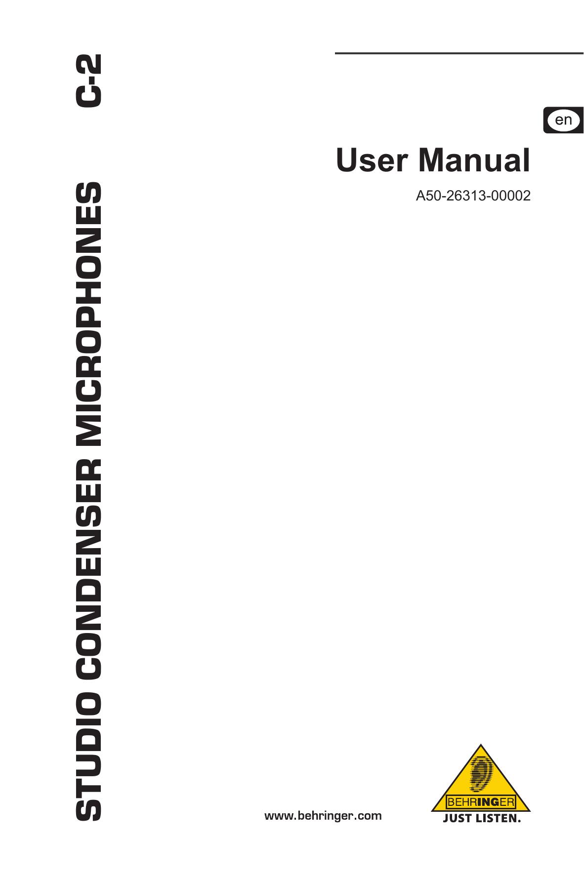 Behringer A50-26313-00002 Microphone User Manual