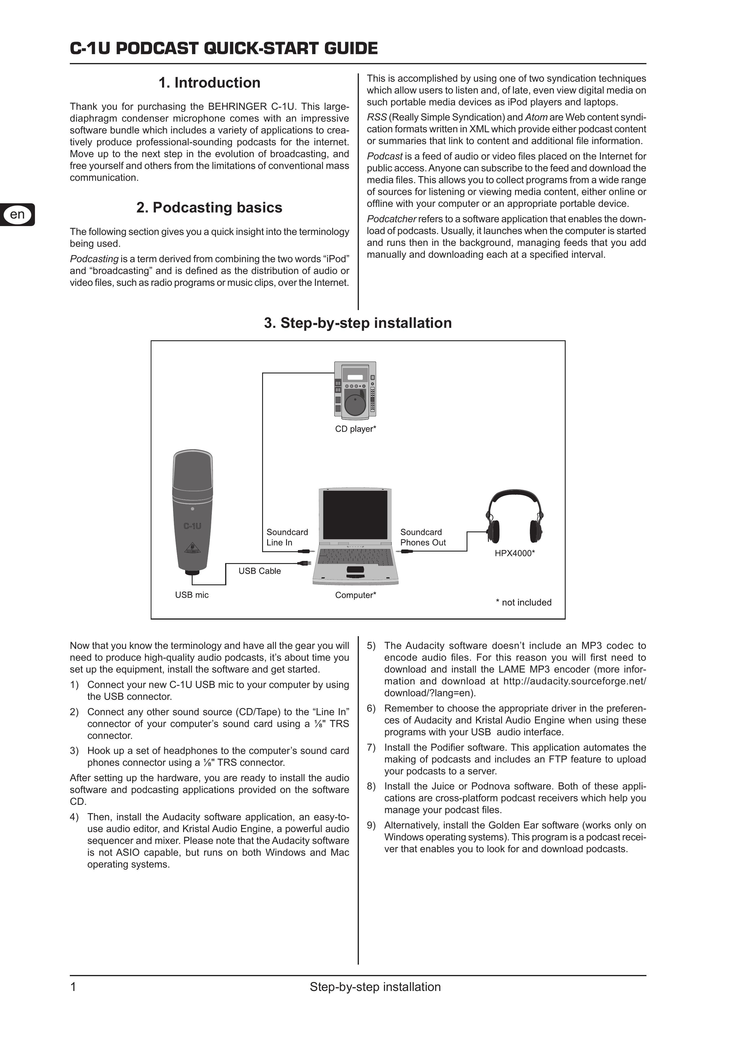 Behringer C-1U Microphone User Manual