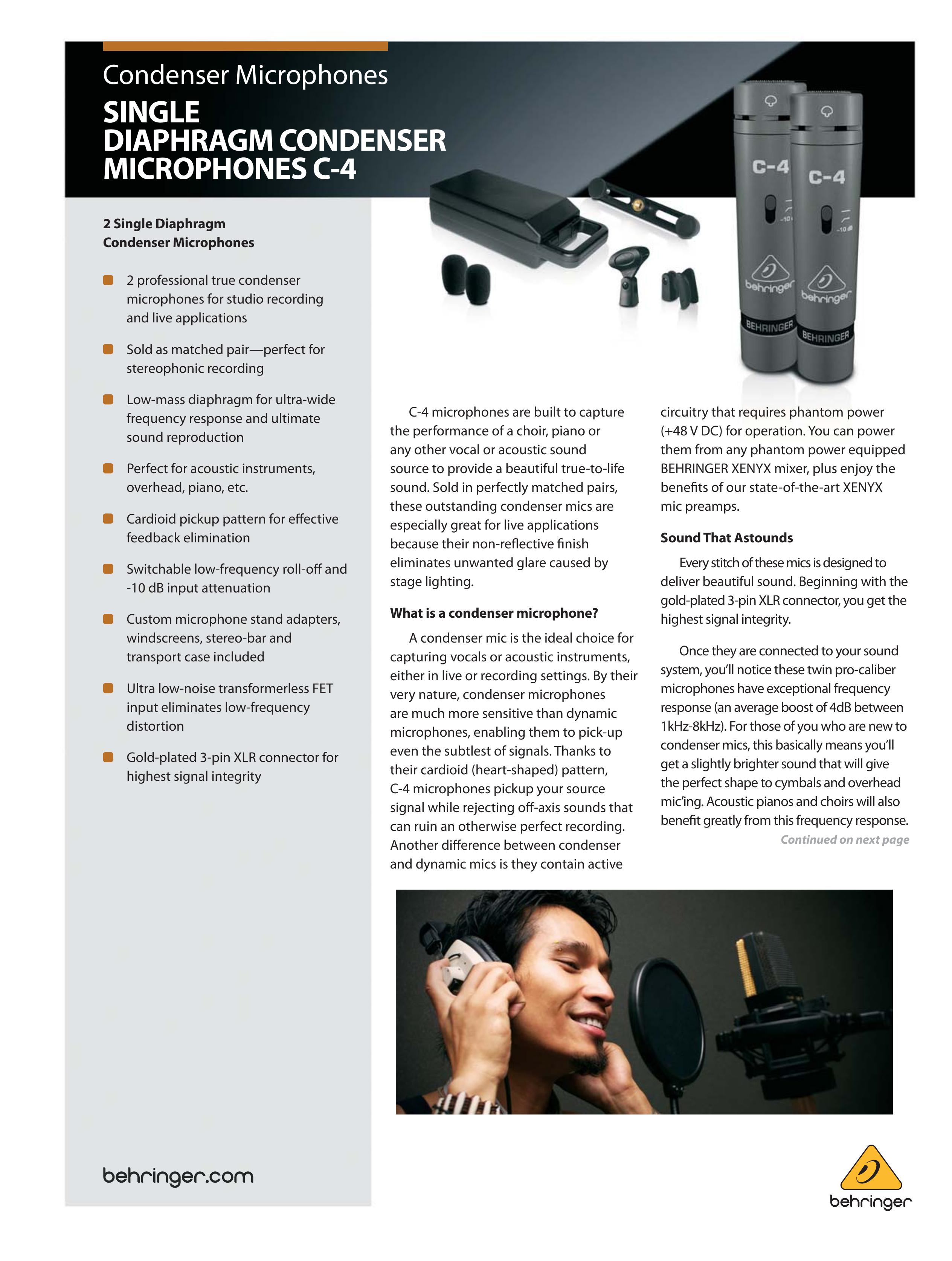 Behringer C-4 Microphone User Manual