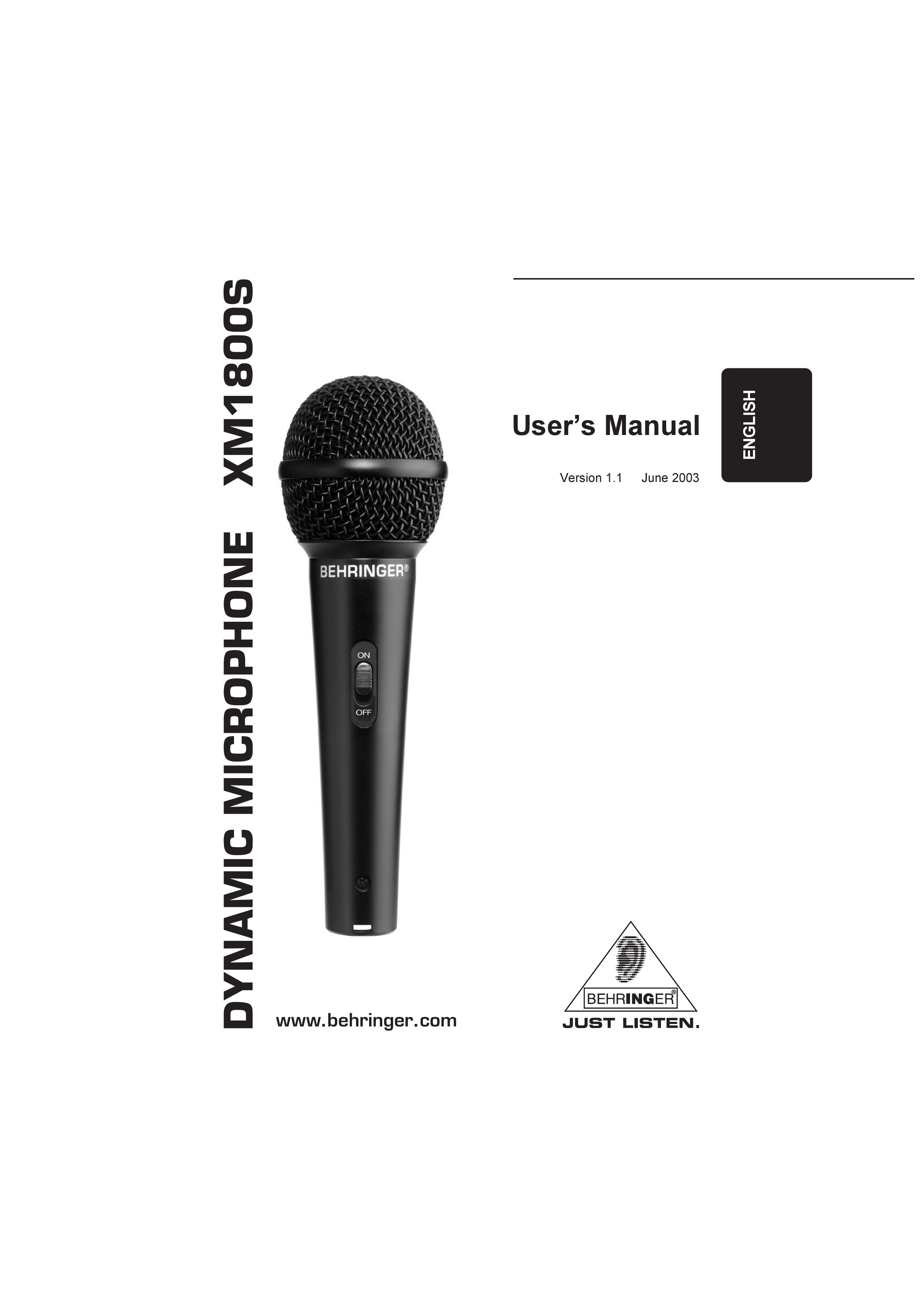 Behringer XM1800S Microphone User Manual