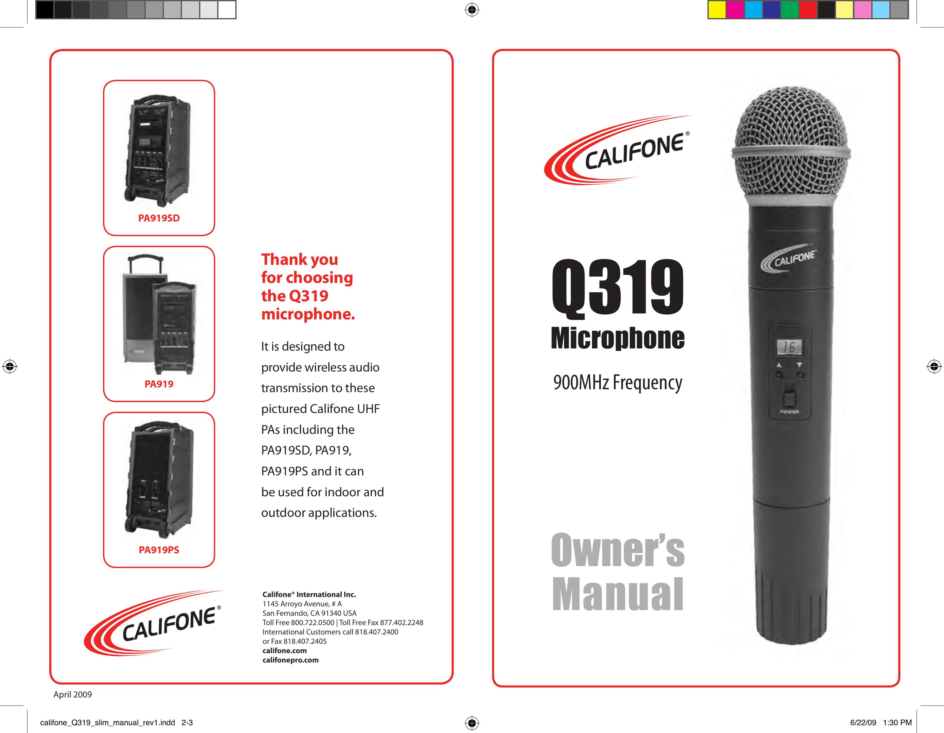 Califone Q319 Microphone User Manual