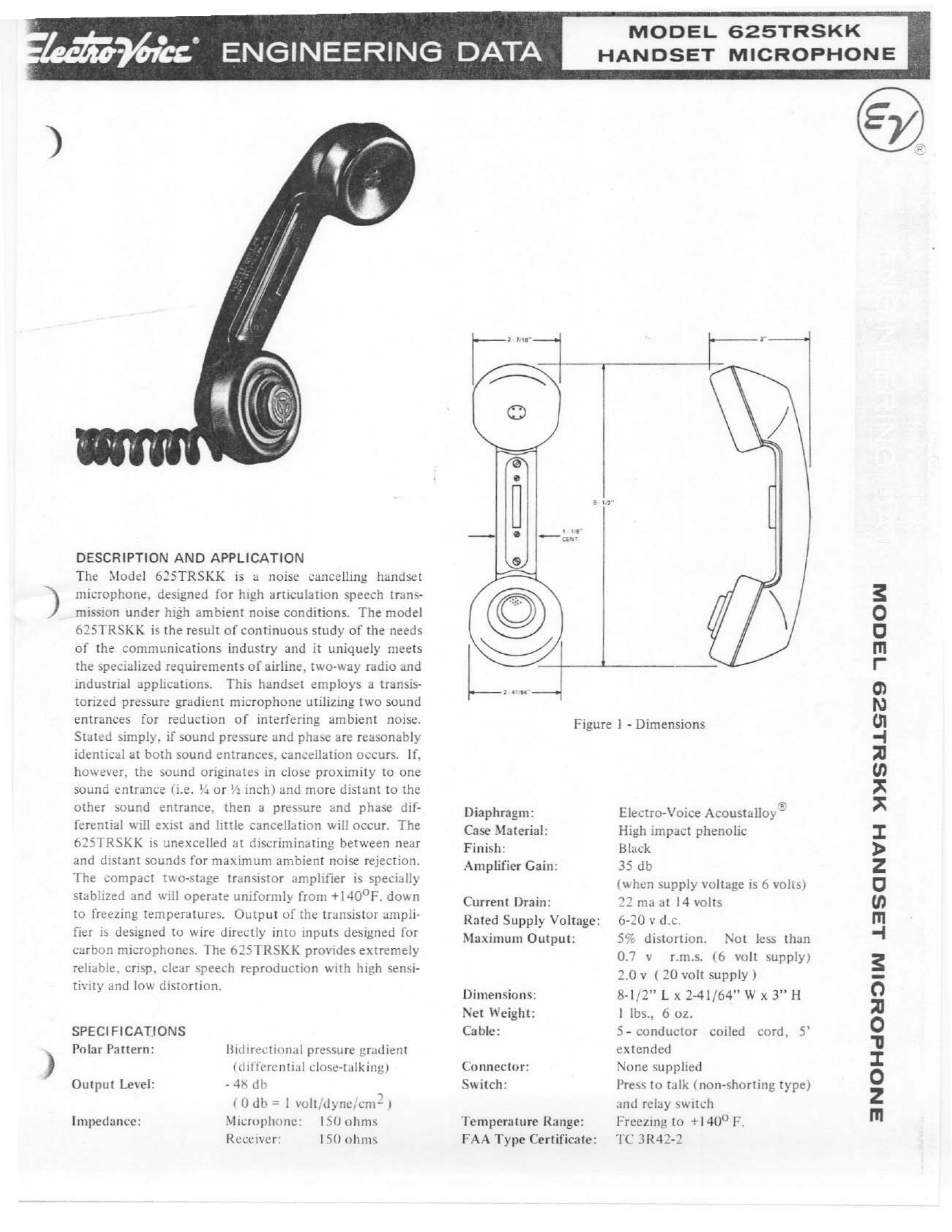 Electro-Voice 625TRSKK Microphone User Manual