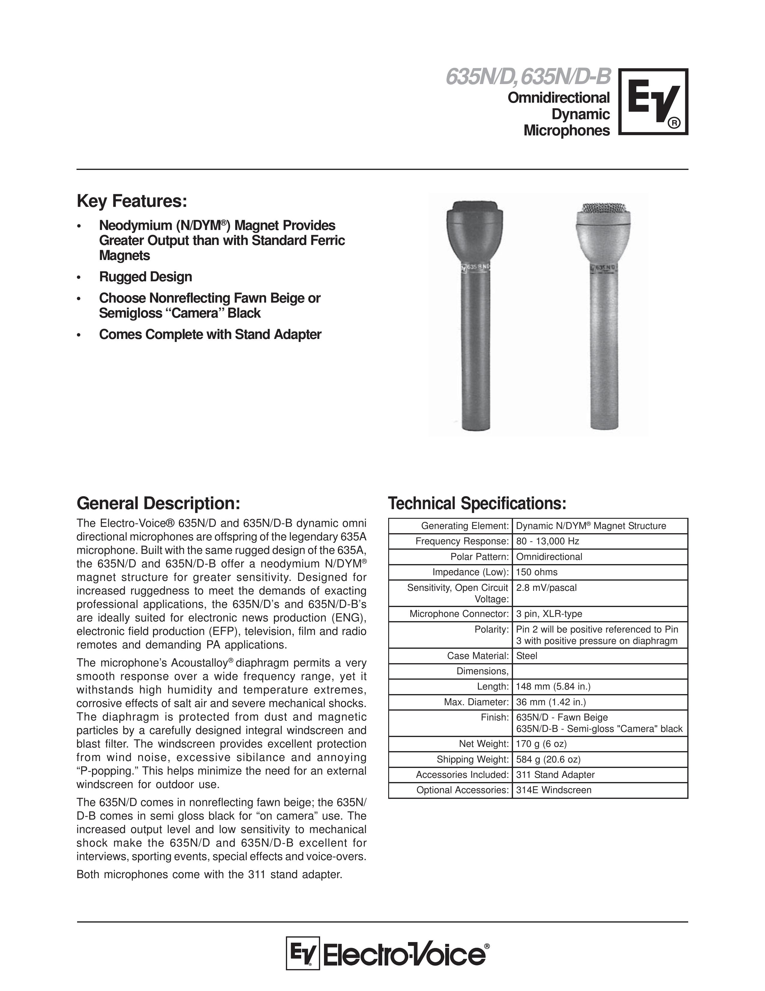 Electro-Voice 635N/D Microphone User Manual