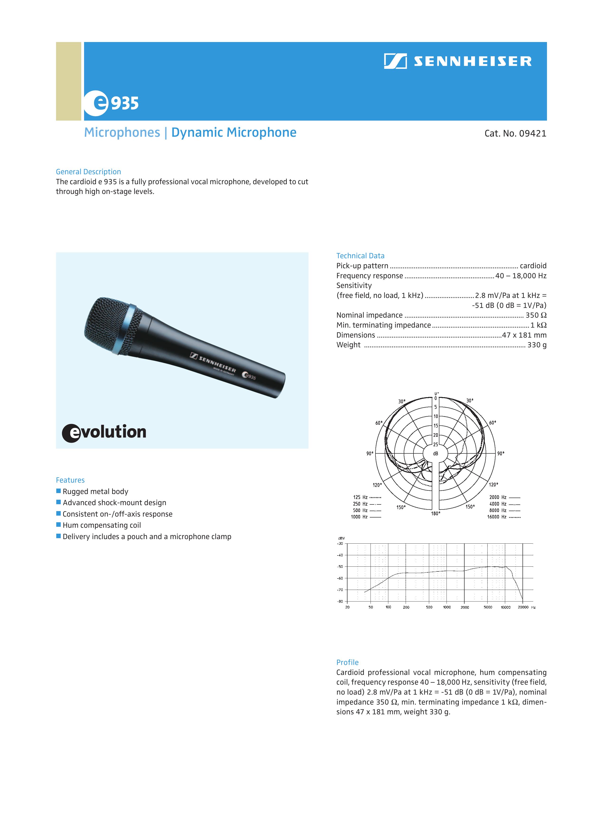 Evolution Technologies E935 Microphone User Manual