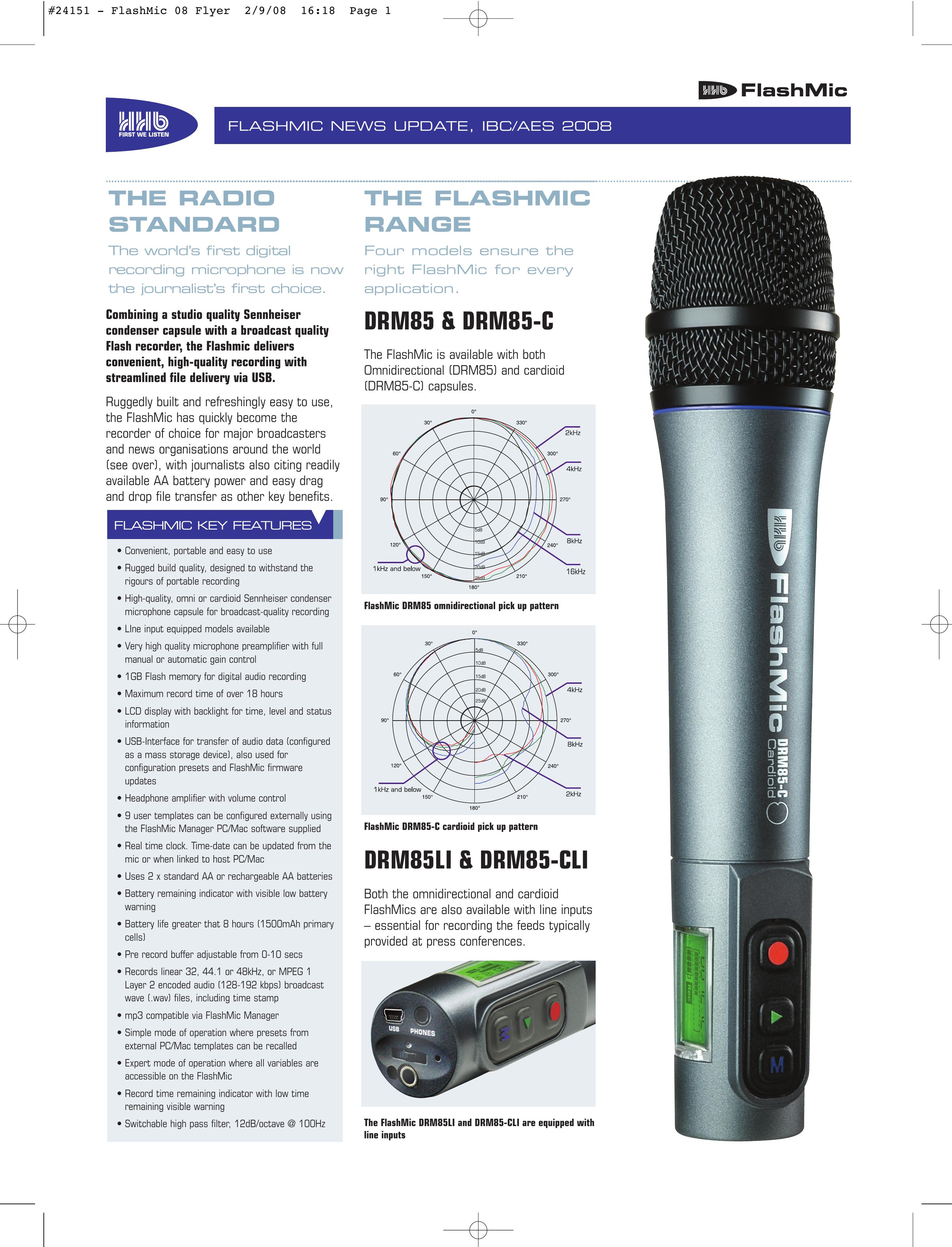 HHB comm DRM85-C Microphone User Manual