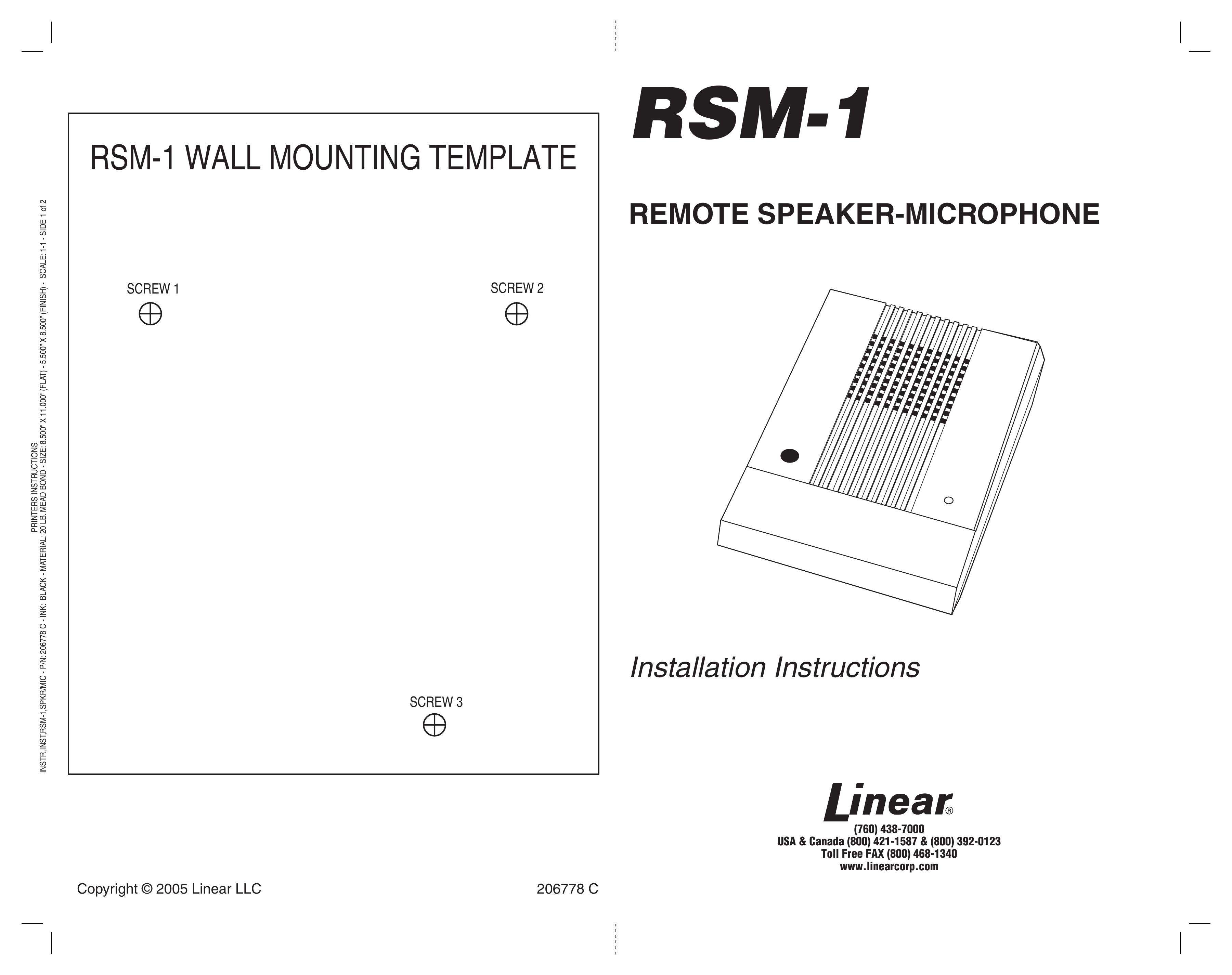 Linear RSM-1 Microphone User Manual
