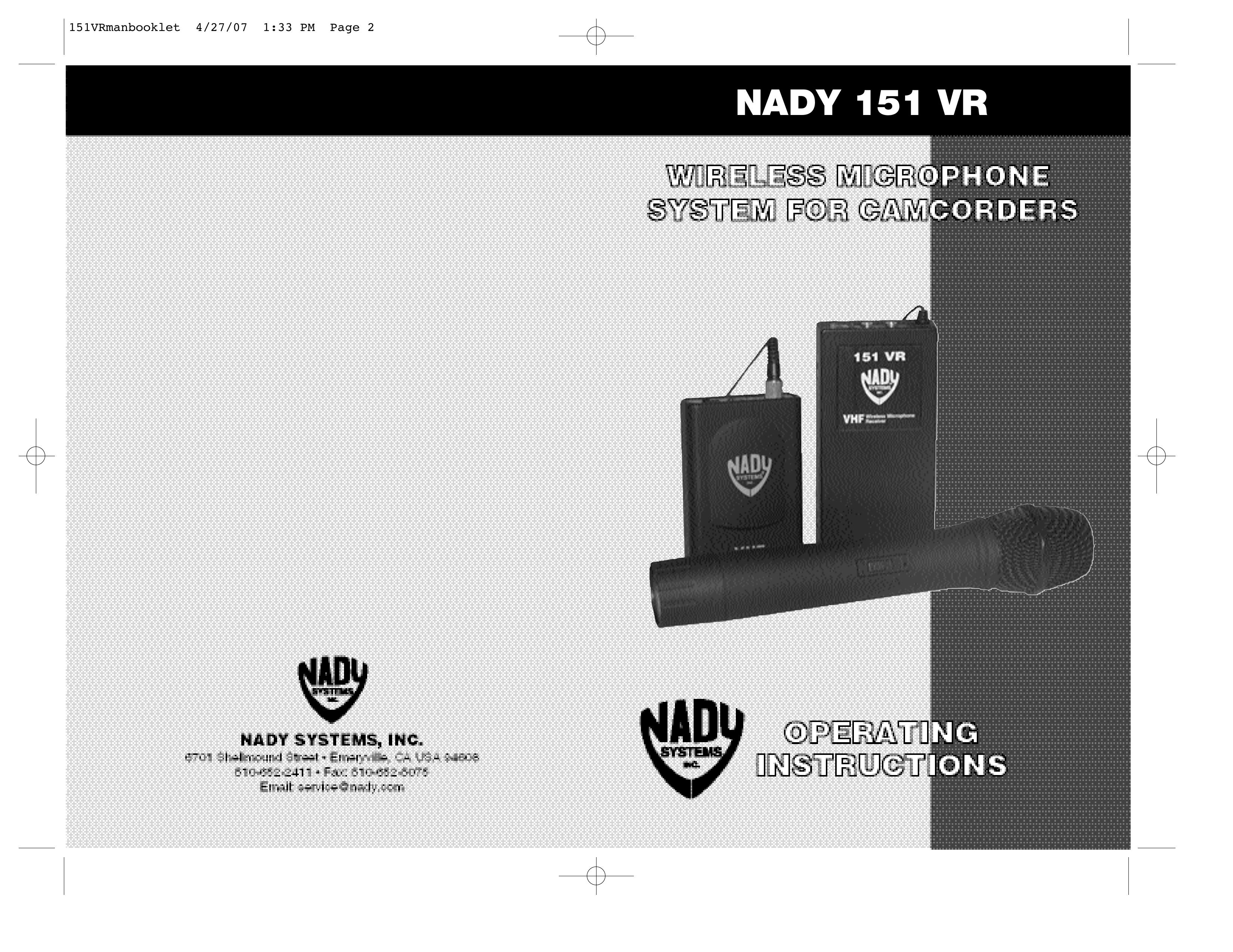 Nady Systems 151VRLTSYSTEMH Microphone User Manual