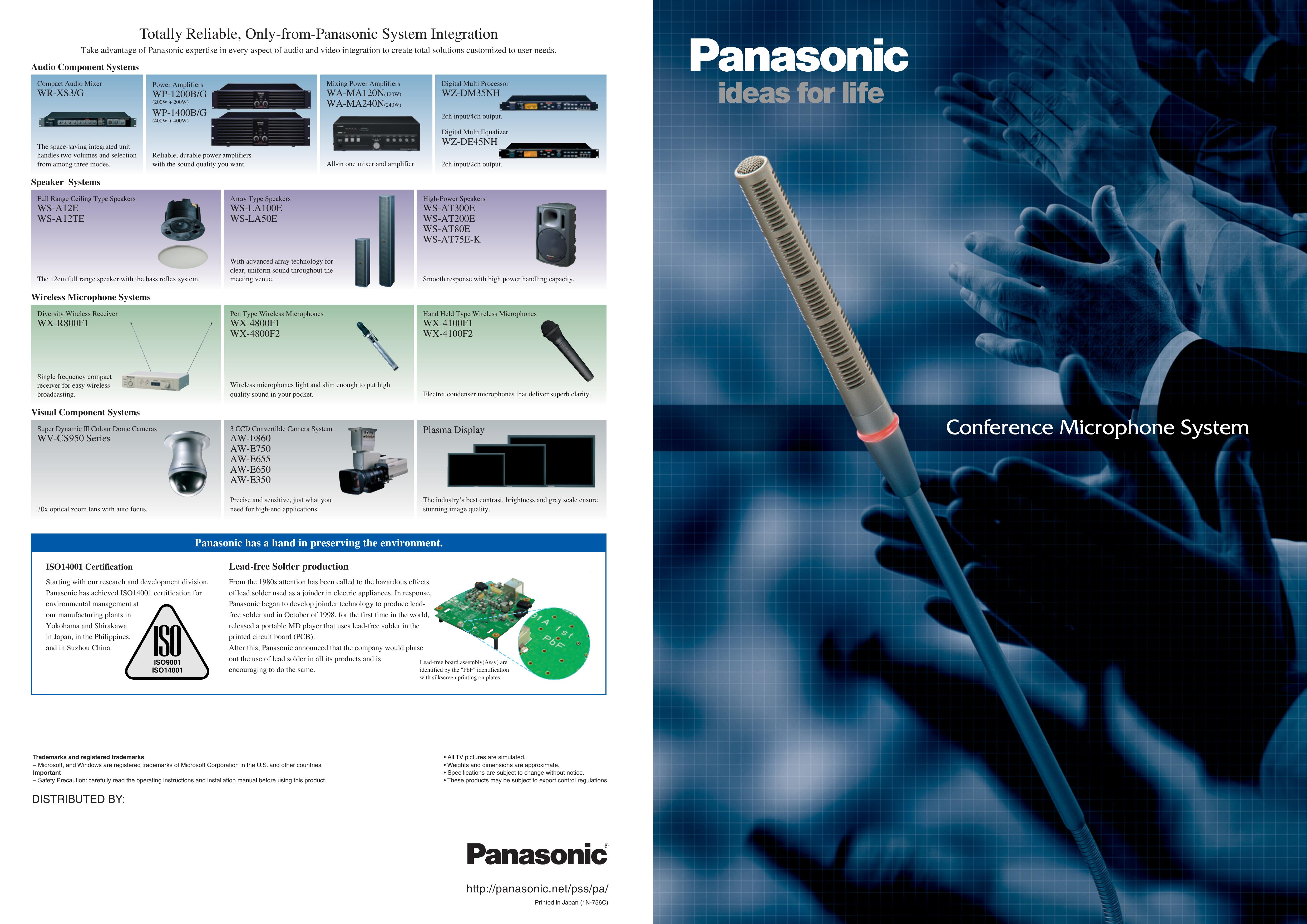 Panasonic WS-A12TE Microphone User Manual