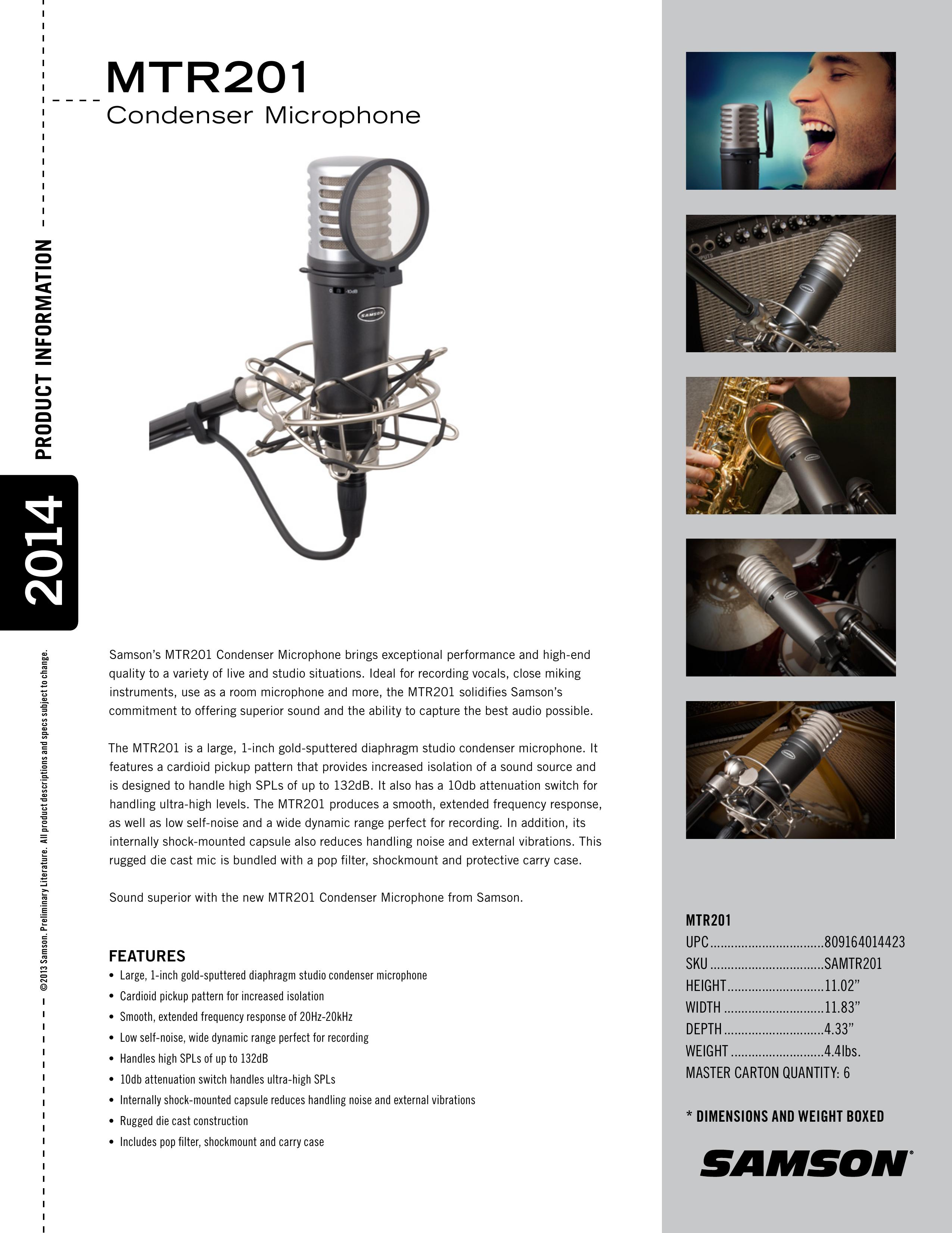 Samson MTR201 Microphone User Manual