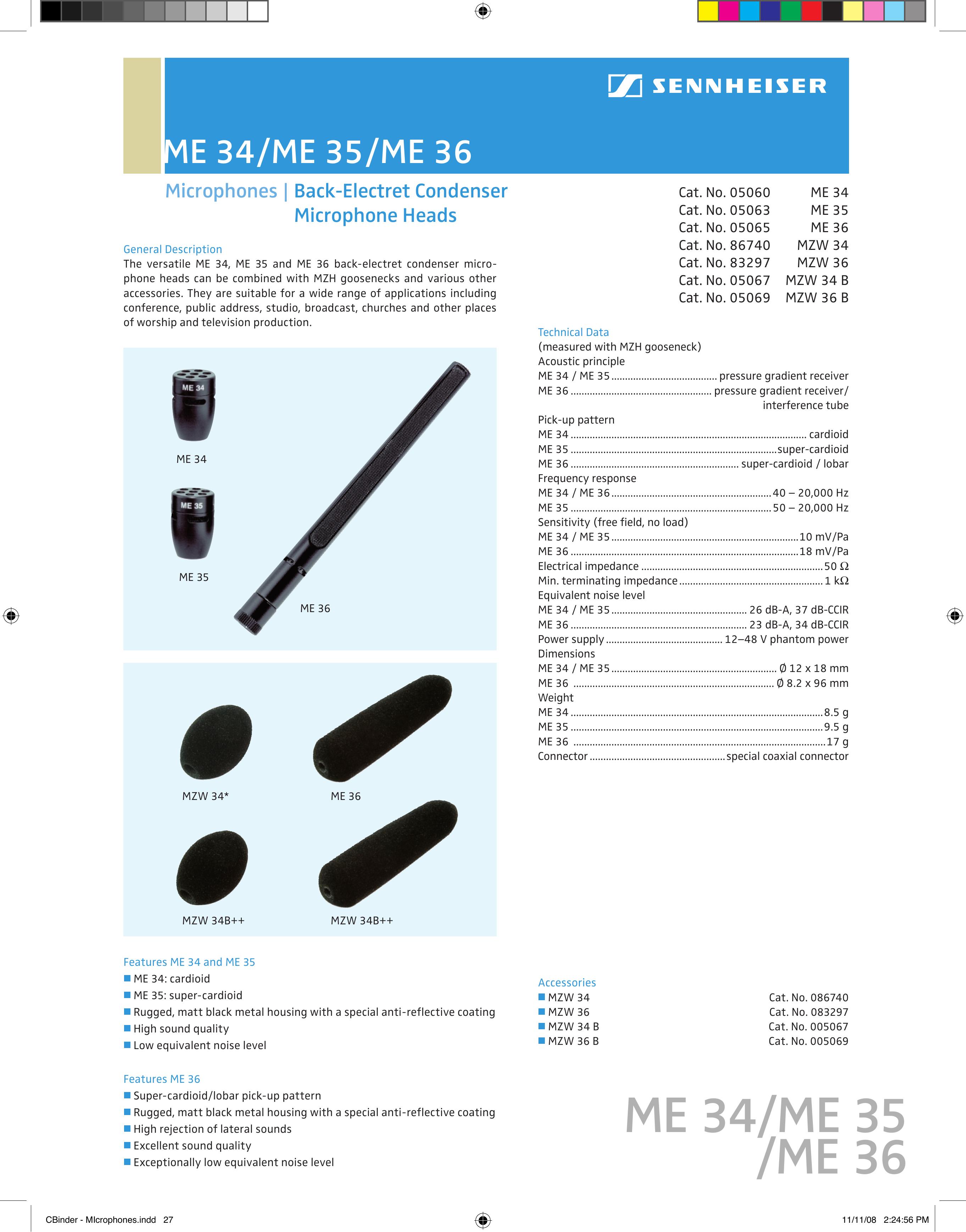 Sennheiser 086740 Microphone User Manual