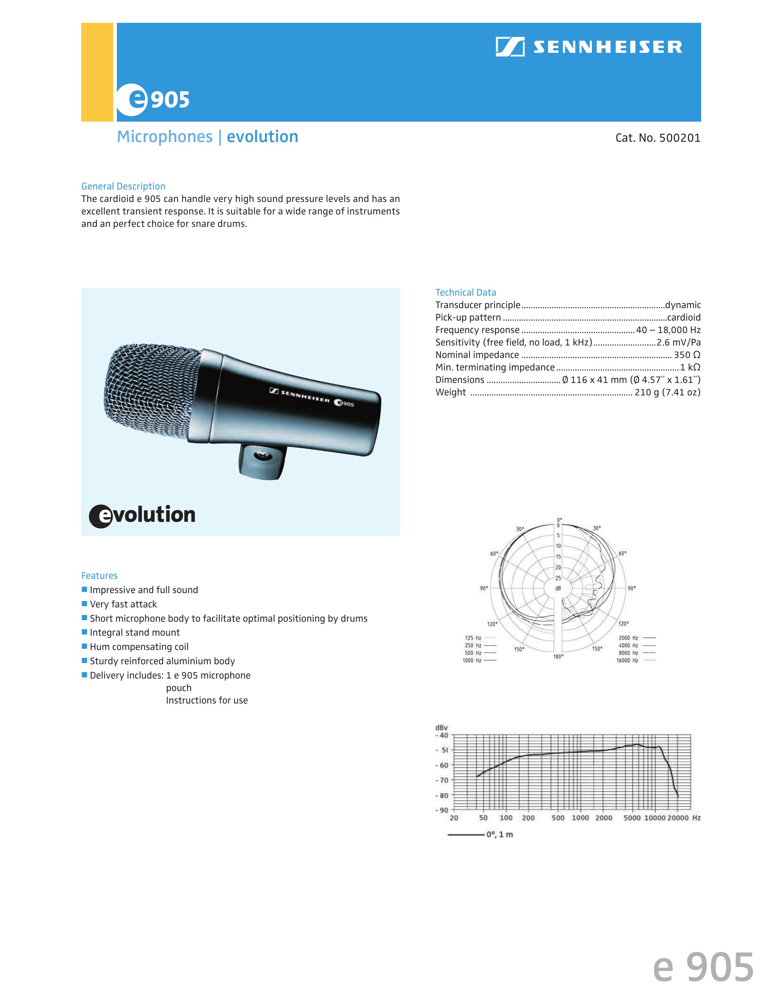 Sennheiser 500201 Microphone User Manual