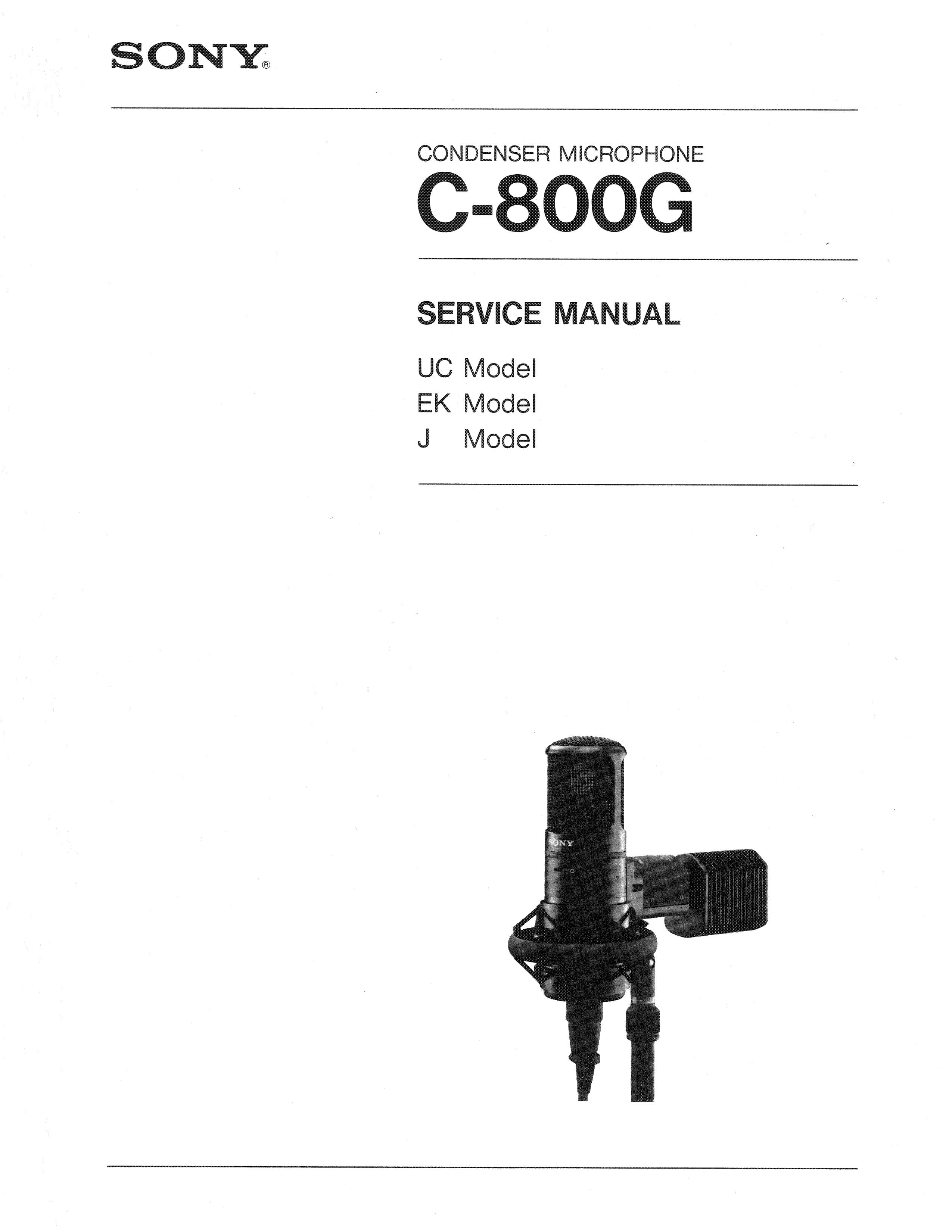 Sony C-800G Microphone User Manual